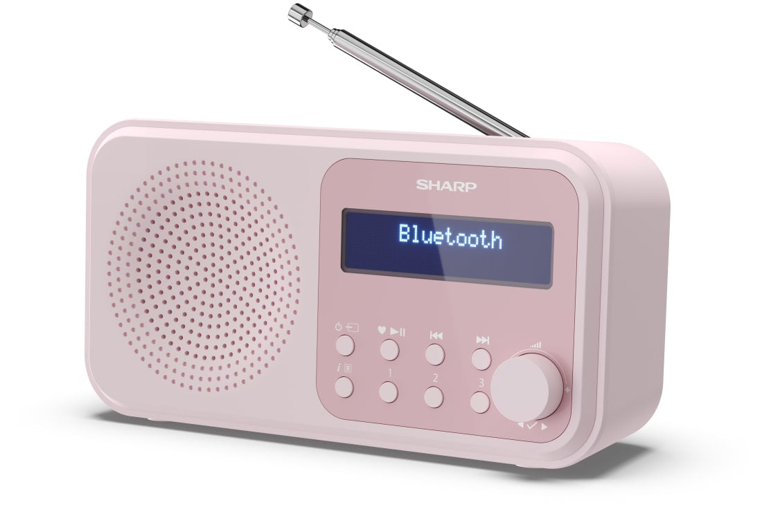 Sharp DR-P420 – Tragbares DAB+ Radio, UKW, Bluetooth, 16 h Akku – Pink