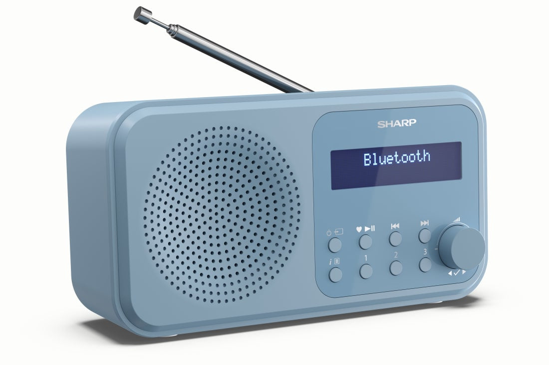 Sharp DR-P420 – DAB-/Internetradio – Portabel – DAB+, UKW, Bluetooth, 16 h – Blau