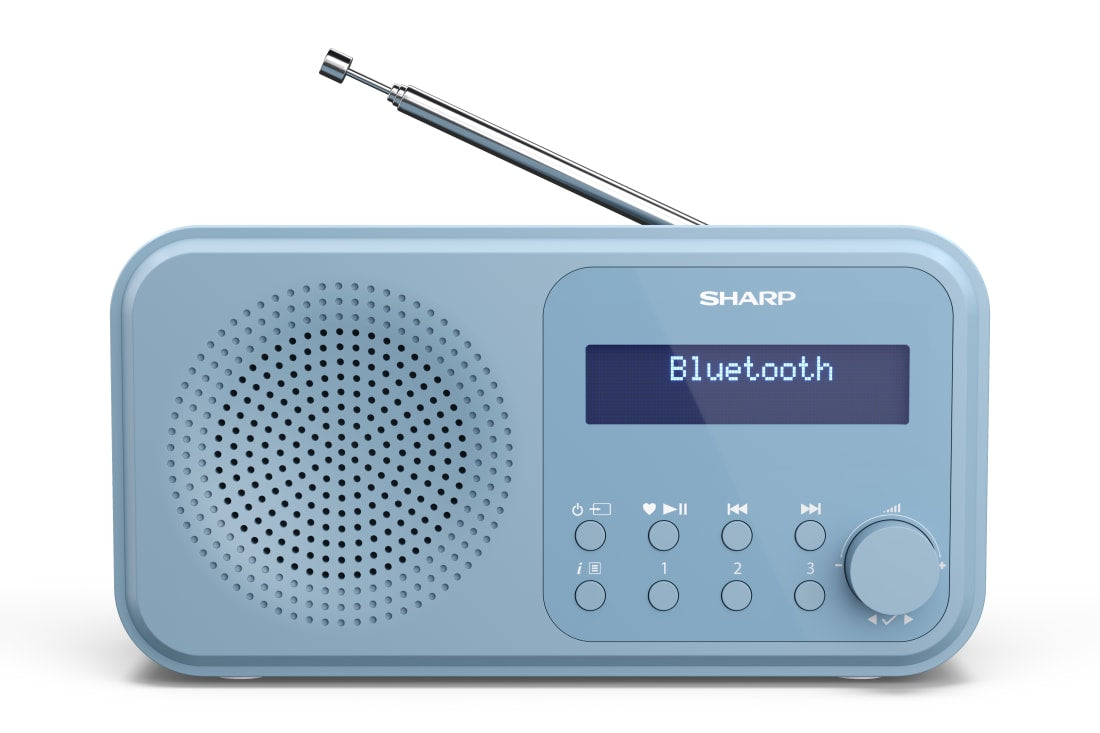 Sharp DR-P420 – DAB-/Internetradio – Portabel – DAB+, UKW, Bluetooth, 16 h – Blau