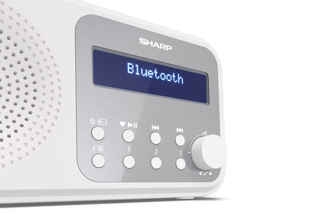 Sharp DR-P420 – DAB-/Internetradio – Portabel – DAB+, UKW, Bluetooth, 16 h – Weiss