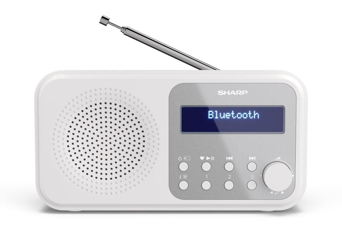 Sharp DR-P420 – DAB-/Internetradio – Portabel – DAB+, UKW, Bluetooth, 16 h – Weiss