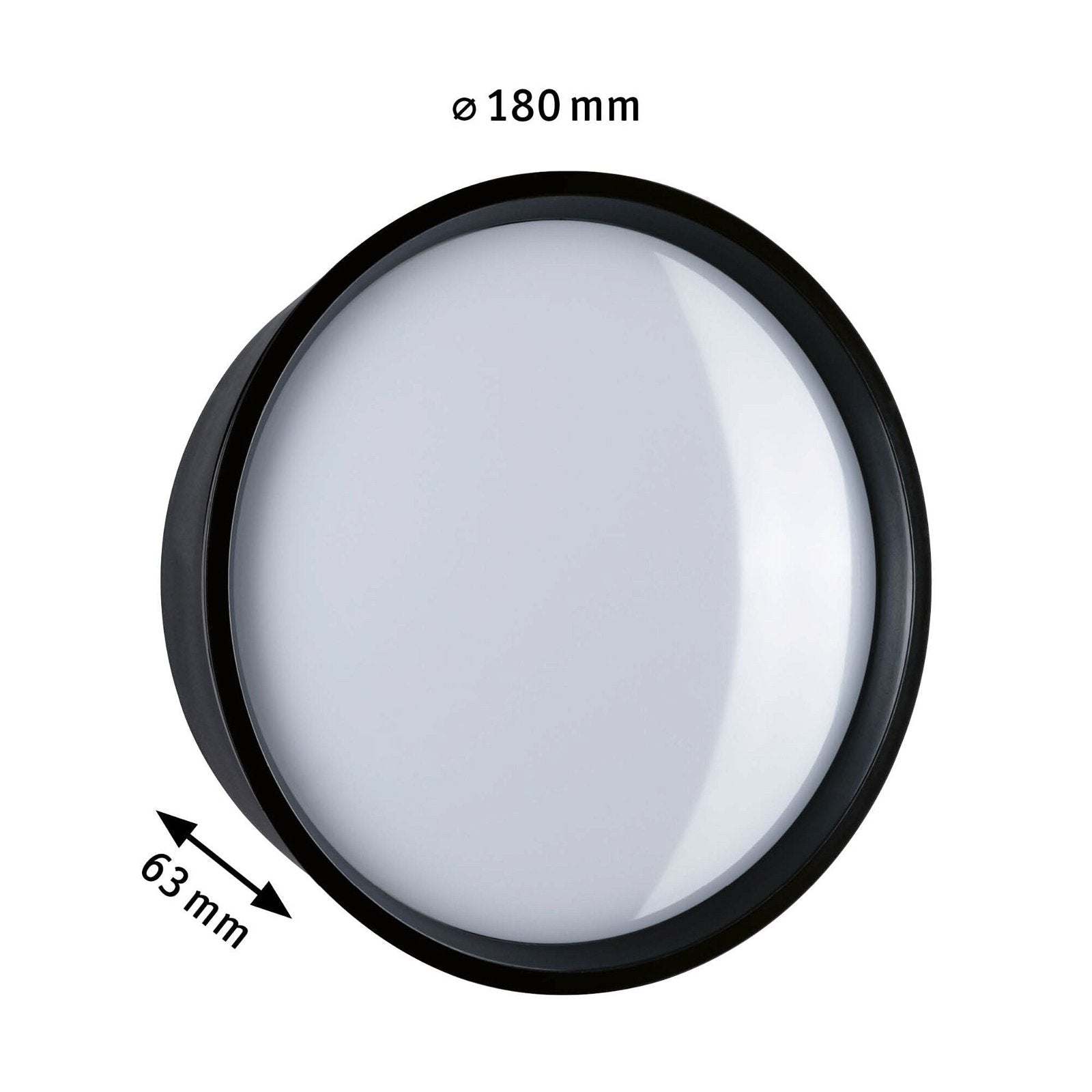 Paulmann Aussenwandleuchte – 1200 lm, 14,5 W, Warmweiss, 3000 K, IP44, Netzbetrieb, Schwarz, Kunststoff
