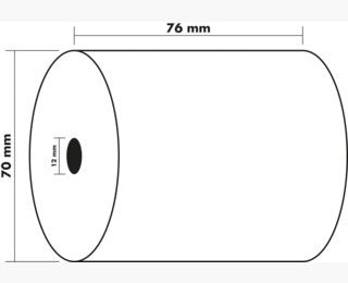 Exacompta Kassarolle – 76 mm × 40 m, Kern 12 mm – 10 Stk.