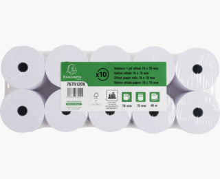 Exacompta Kassarolle – 76 mm × 40 m, Kern 12 mm – 10 Stk.
