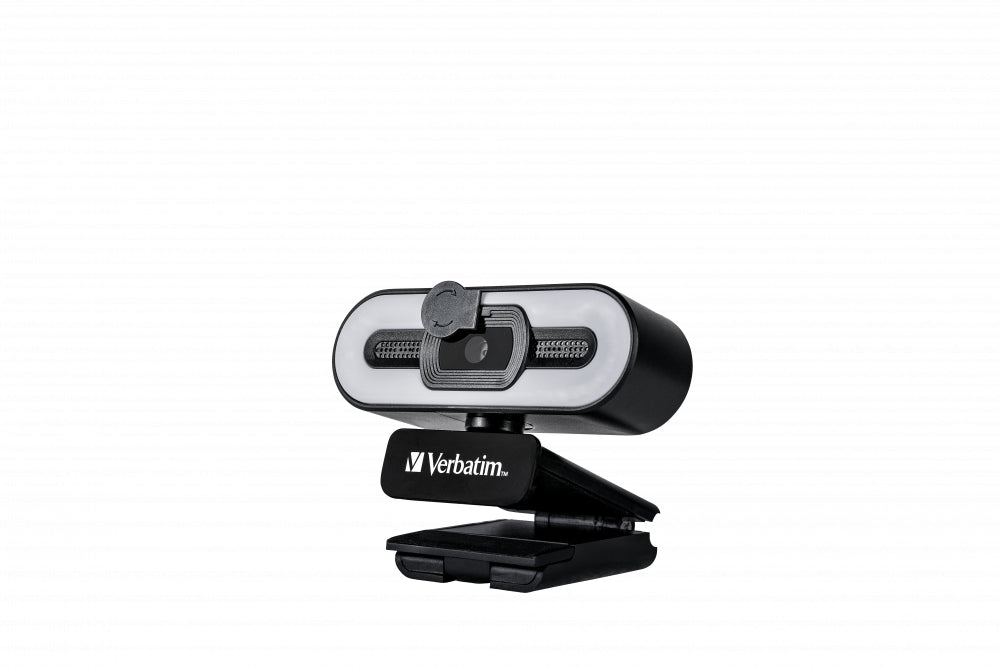 Verbatim AWC-02 Webcam – Full HD 1080p, 30 fps, Autofokus, USB 2.0, Sichtschutz – Schwarz