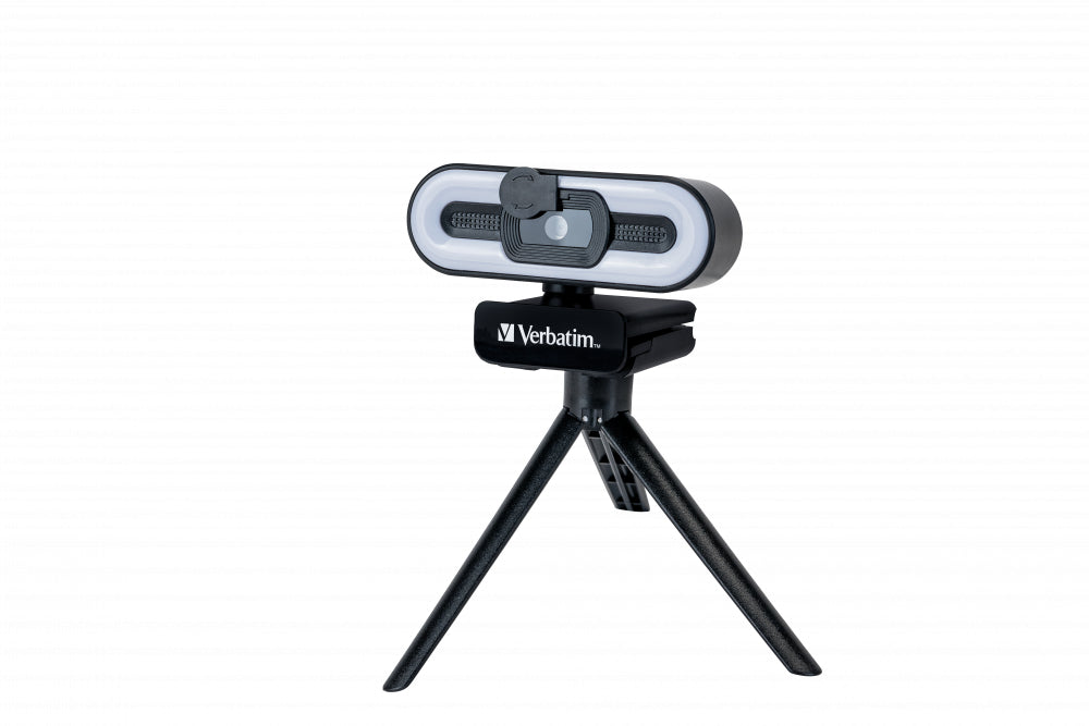 Verbatim AWC-02 Webcam – Full HD 1080p, 30 fps, Autofokus, USB 2.0, Sichtschutz – Schwarz
