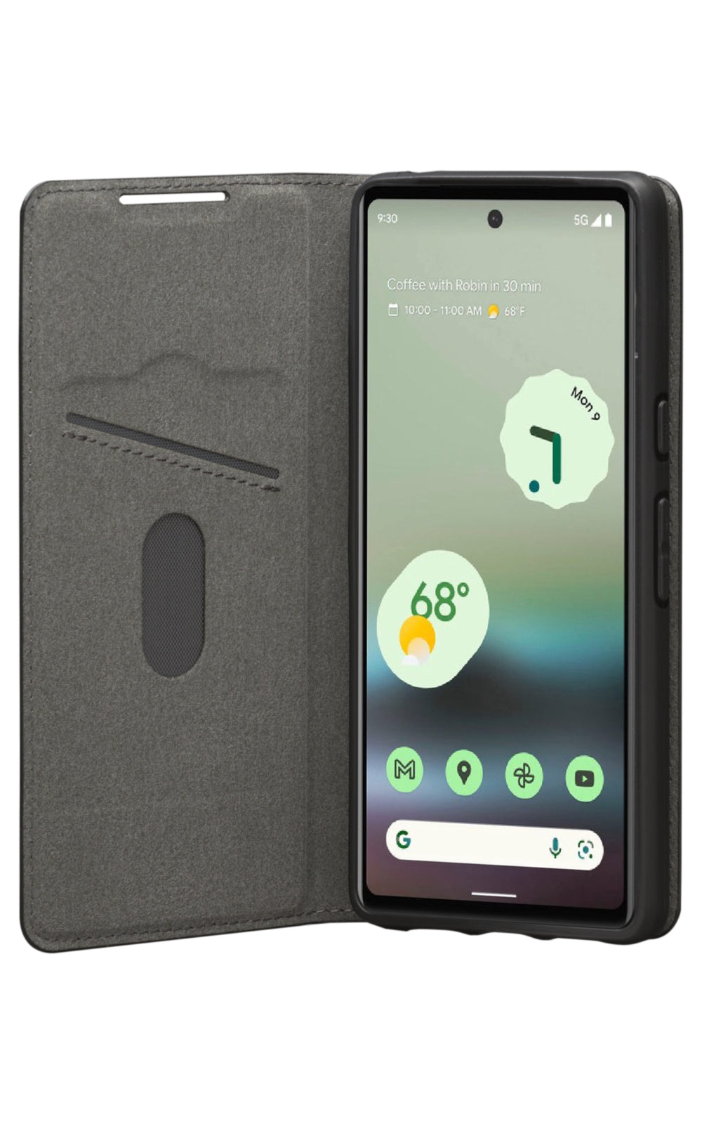 dbramante1928 Wallethülle – für Google Pixel 7, mit Ständer, 3 Kartenfächer, Leder, schwarz