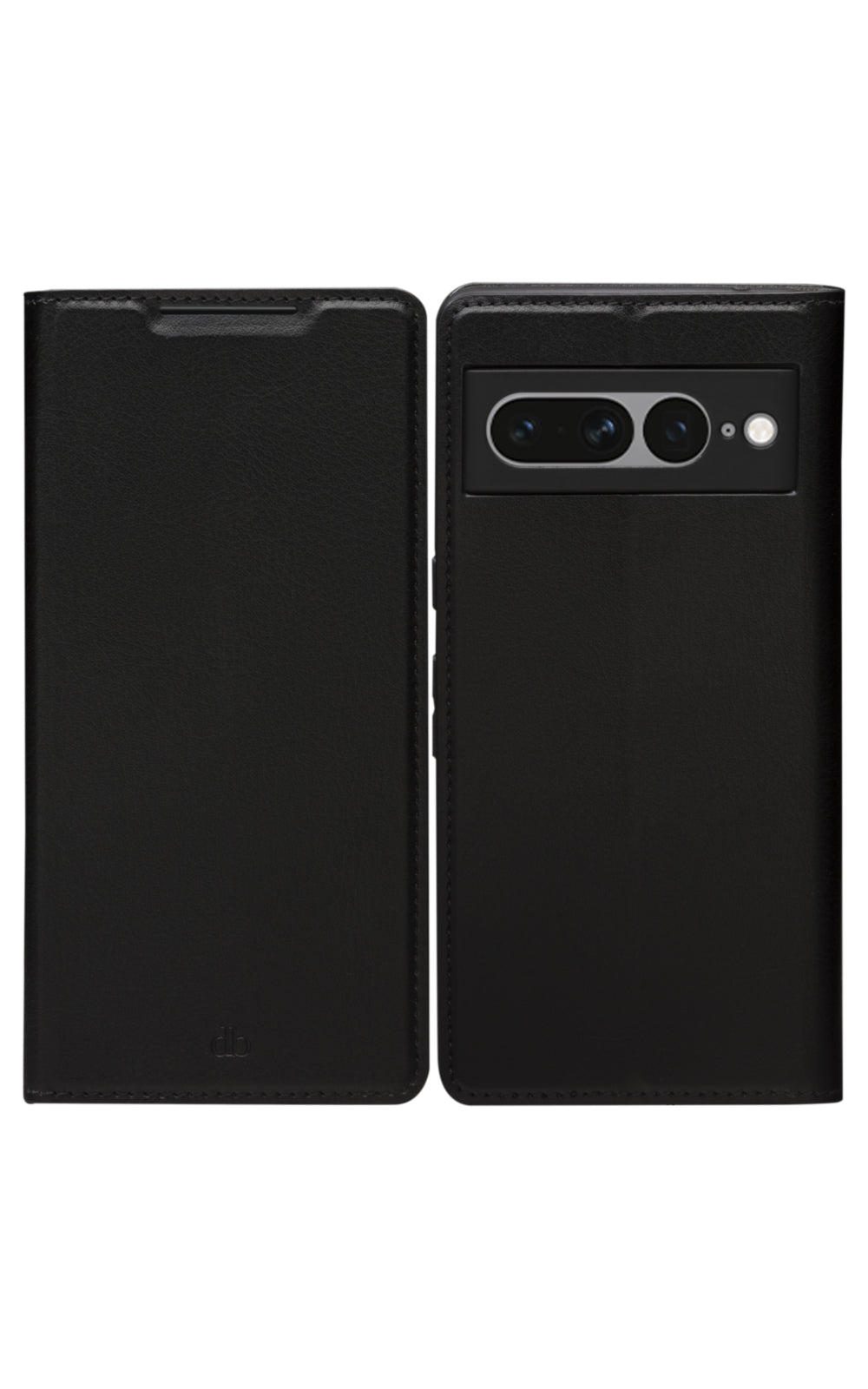dbramante1928 Wallethülle – für Google Pixel 7 Pro, mit Ständer, 3 Kartenfächer, Leder, schwarz