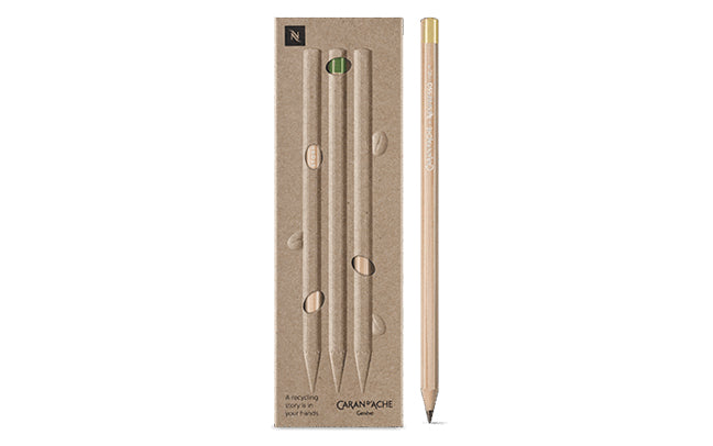 Caran d-Ache Caran d’Ache Nespresso Edition 5 Bleistift, Jumbo HB Mine Ø 3 mm natur – 3er-Set