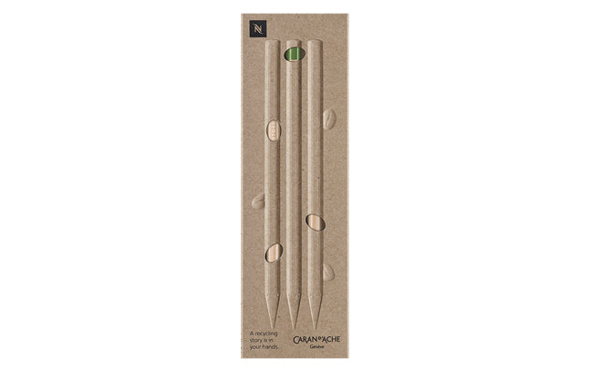 Caran d-Ache Caran d’Ache Nespresso Edition 5 Bleistift, Jumbo HB Mine Ø 3 mm natur – 3er-Set