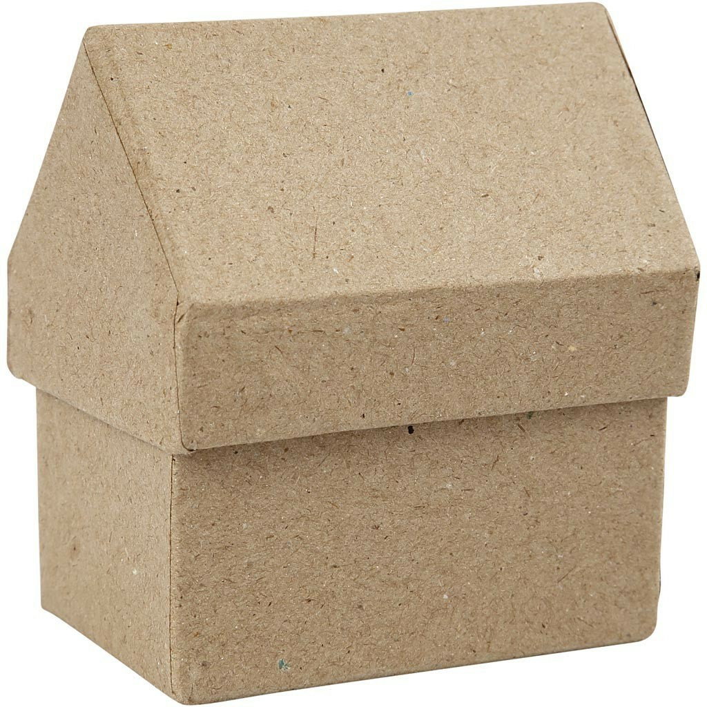 Creativ Company Aufbewahrungsbox, Karton, Cappuccino, 8,5 × 10,5 × 8,5 cm, 4 Stk., Hausform