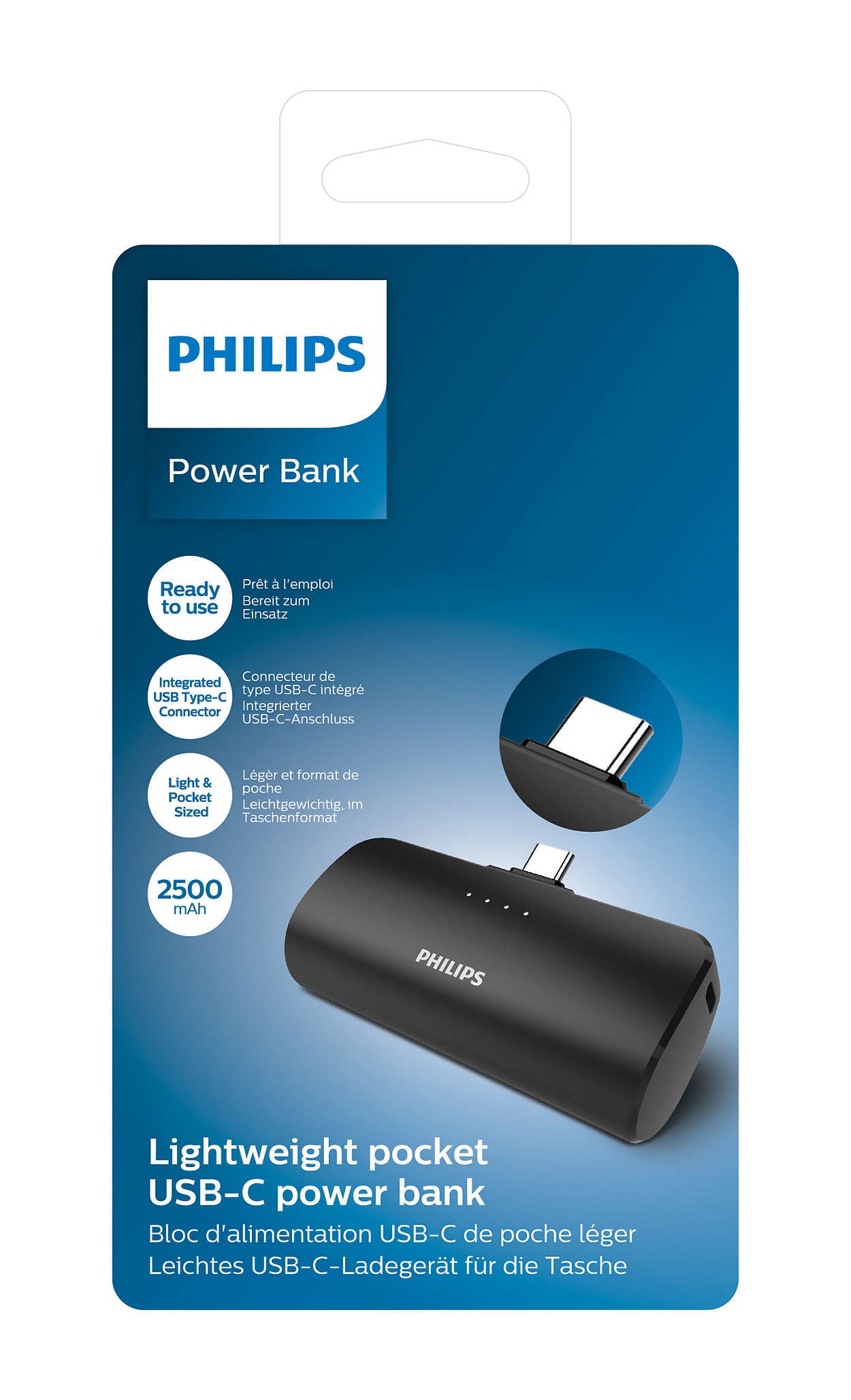 Philips DLP2510C/03 Wireless Powerbank 2'500 mAh, schwarz