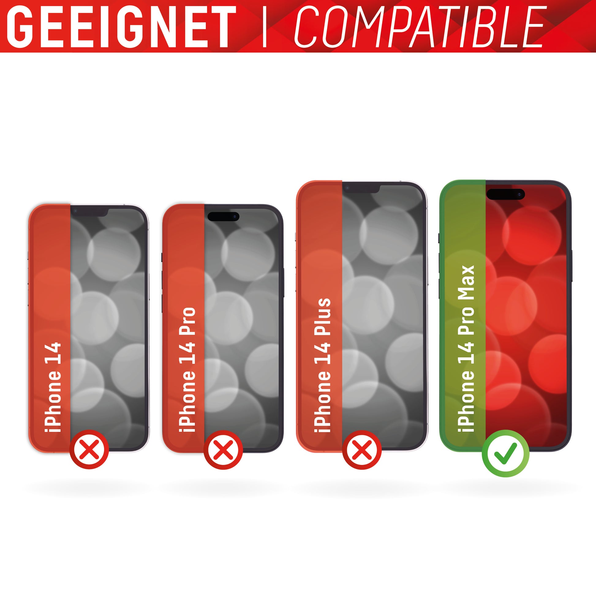 Displex Displayschutz (Panzerglas), Hüllenfreundlich – für iPhone 14 Pro Max – mit Applikator