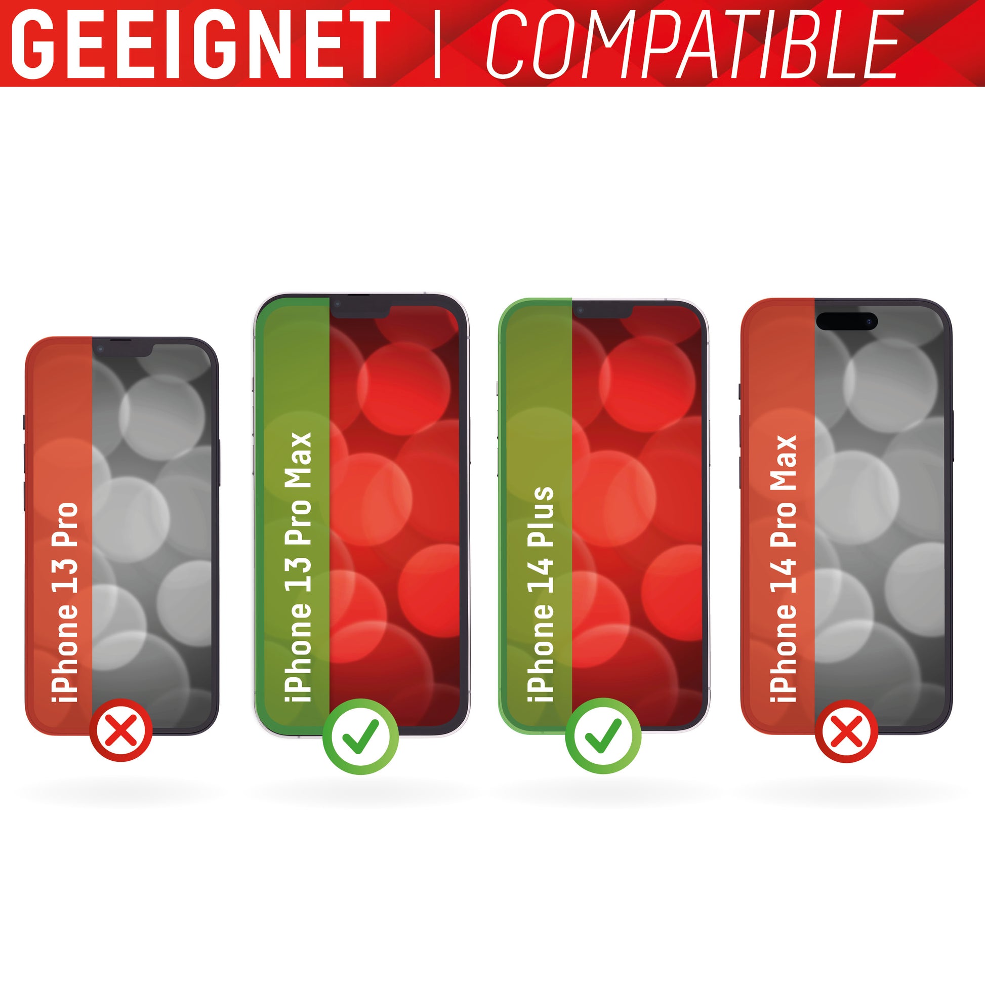 Displex Displayschutz (Panzerglas), Full Cover – für iPhone 13 Pro Max/iPhone 14 Plus – mit Applikator