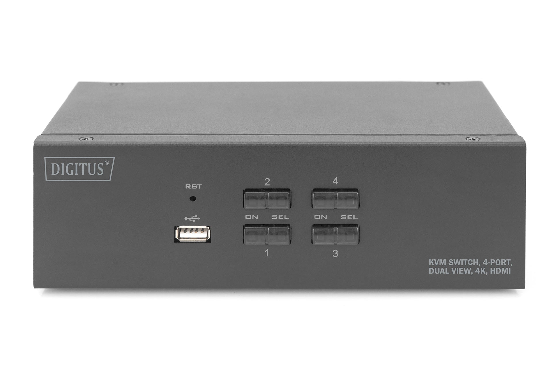 Digitus KVM-Switch 4-Port, Dual-Display, USB 2.0/HDMI, 4K (3840 × 2160), Audio, USB-Hub