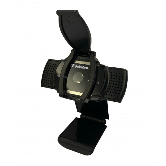 Verbatim AWC-01 Webcam – 2K, 30 fps, Autofokus, USB 2.0, Sichtschutz – Schwarz