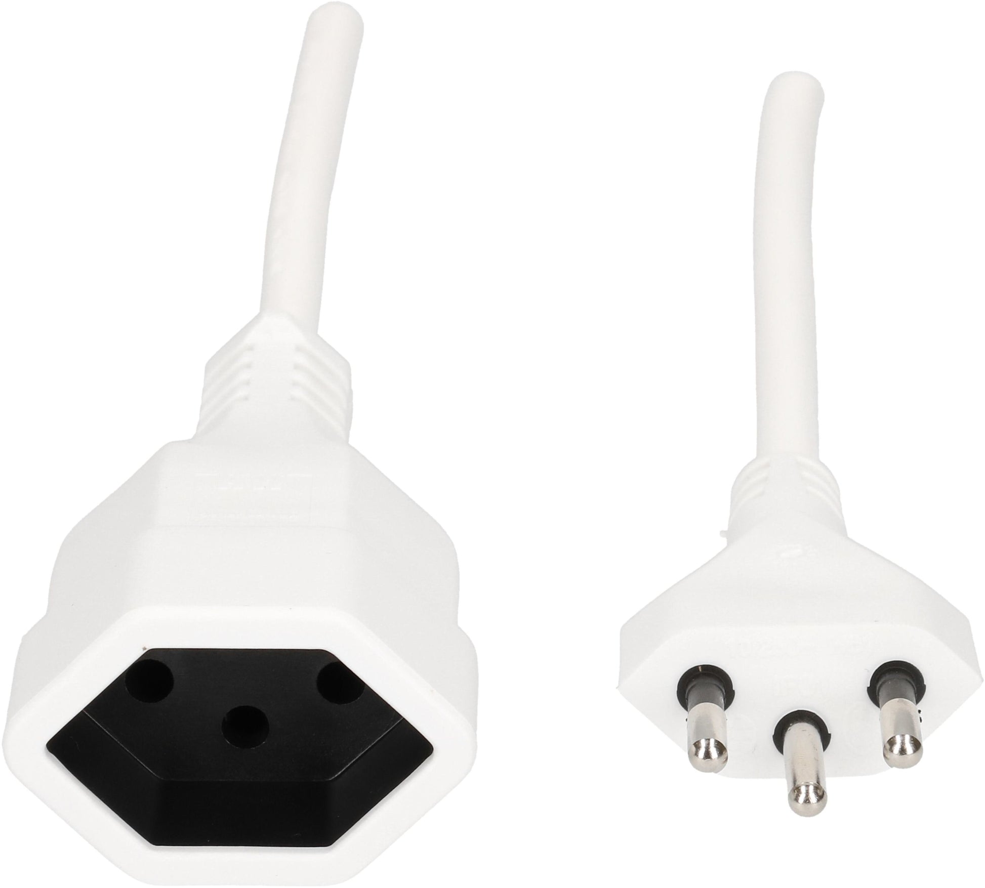 Max Hauri AG Max Hauri Verlängerungskabel T12–T13, 0,25 m, 1 mm², mit Kinderschutz, angespritzt – weiss