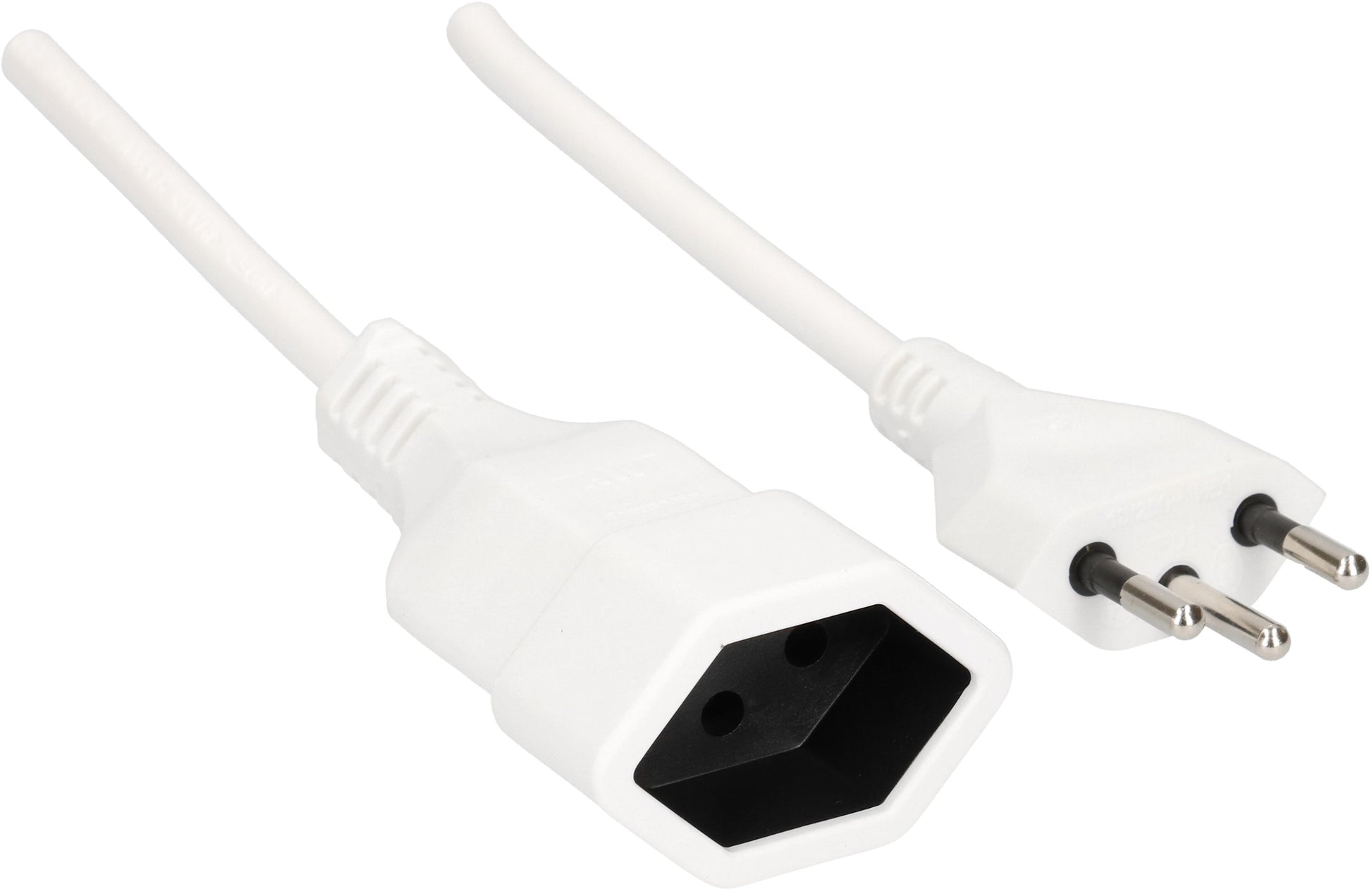 Max Hauri AG Max Hauri Verlängerungskabel T12–T13, 0,25 m, 1 mm², mit Kinderschutz, angespritzt – weiss