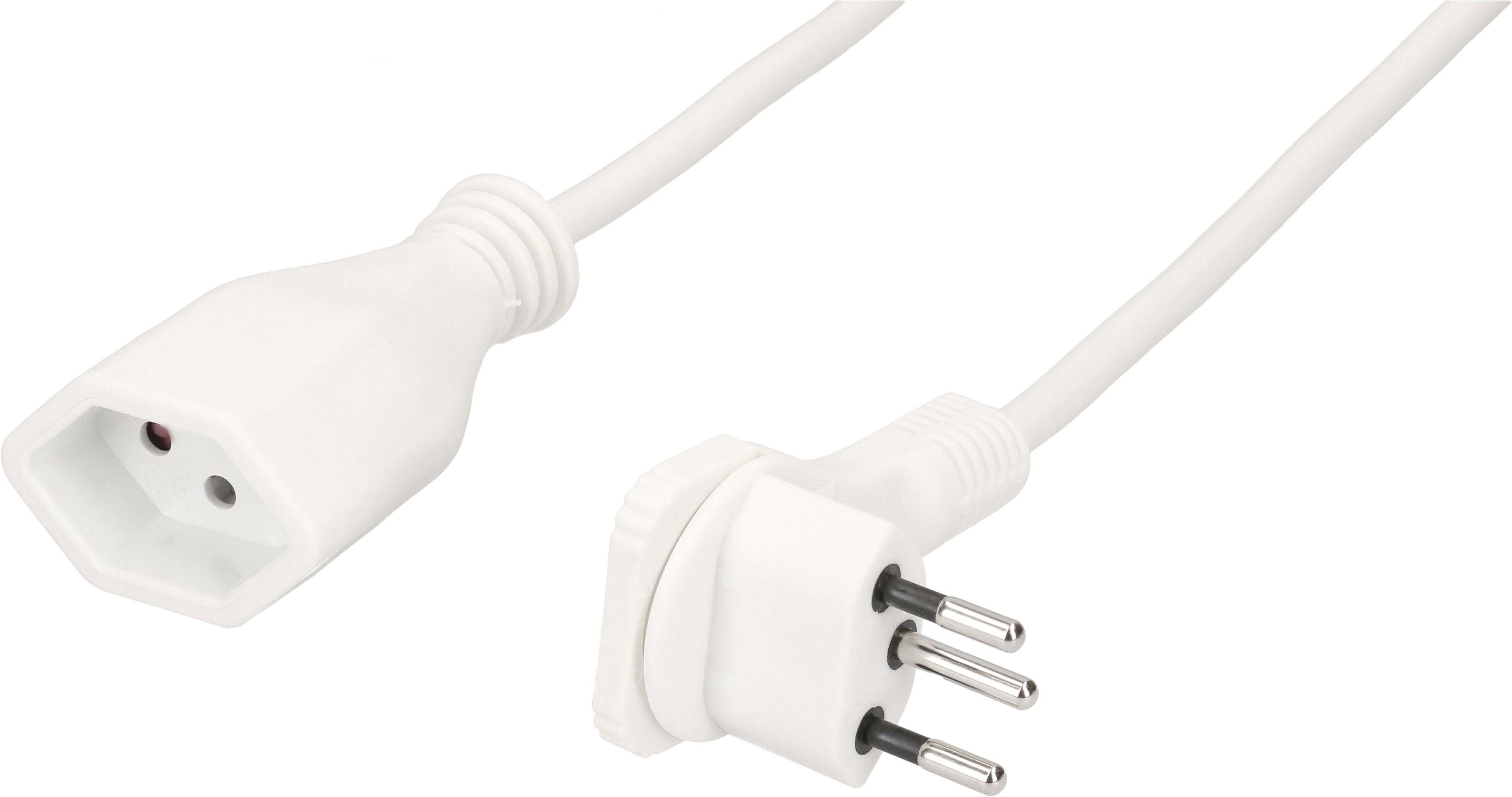 Max Hauri AG Max Hauri Verlängerungskabel, T12–T13, 1 m, 1 mm², Kinderschutz – Weiss