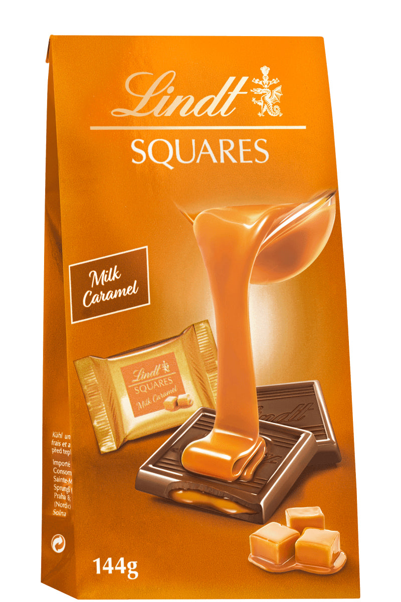 Lindt SQUARES Pralinés – Milch Karamell, Geschenkbox