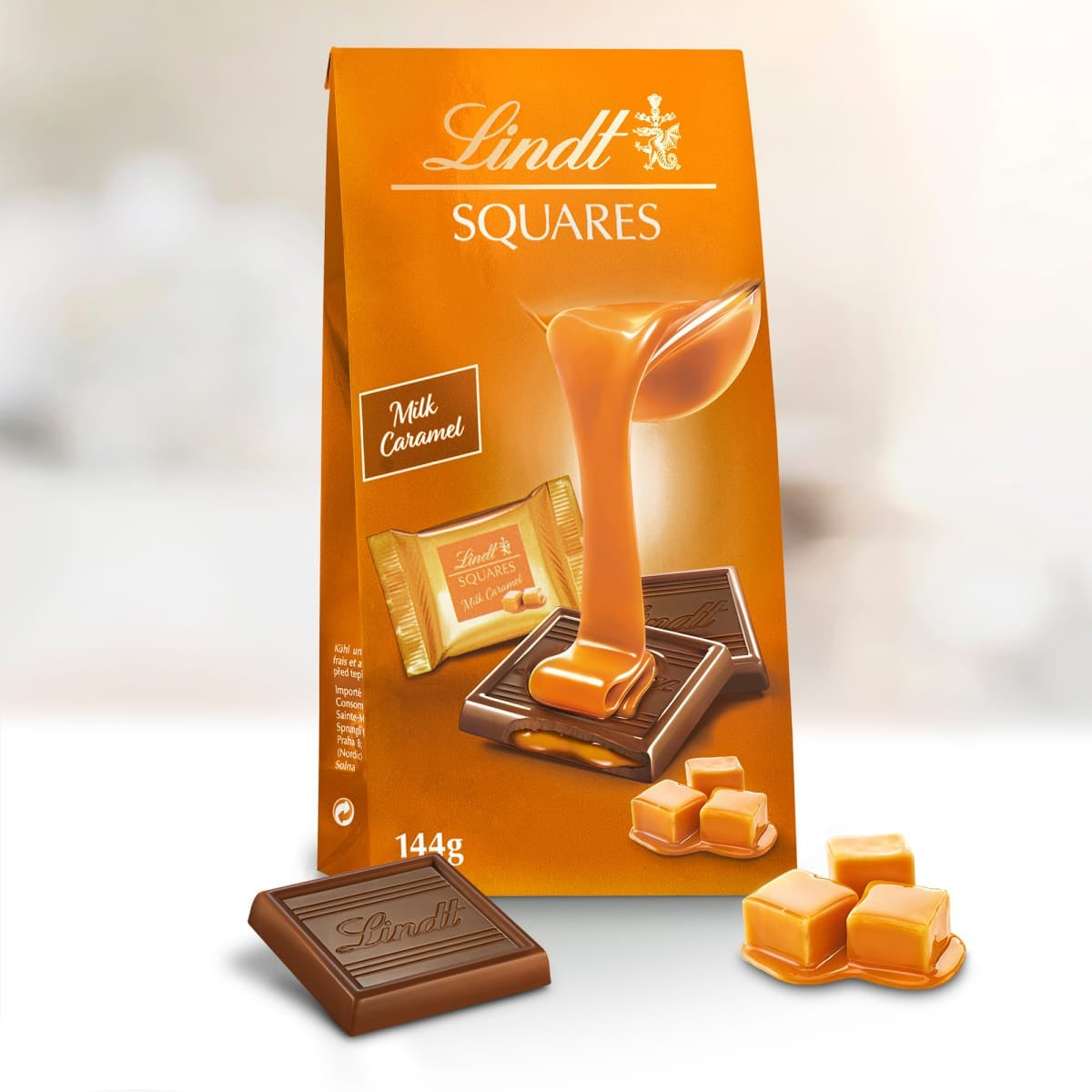 Lindt SQUARES Pralinés – Milch Karamell, Geschenkbox