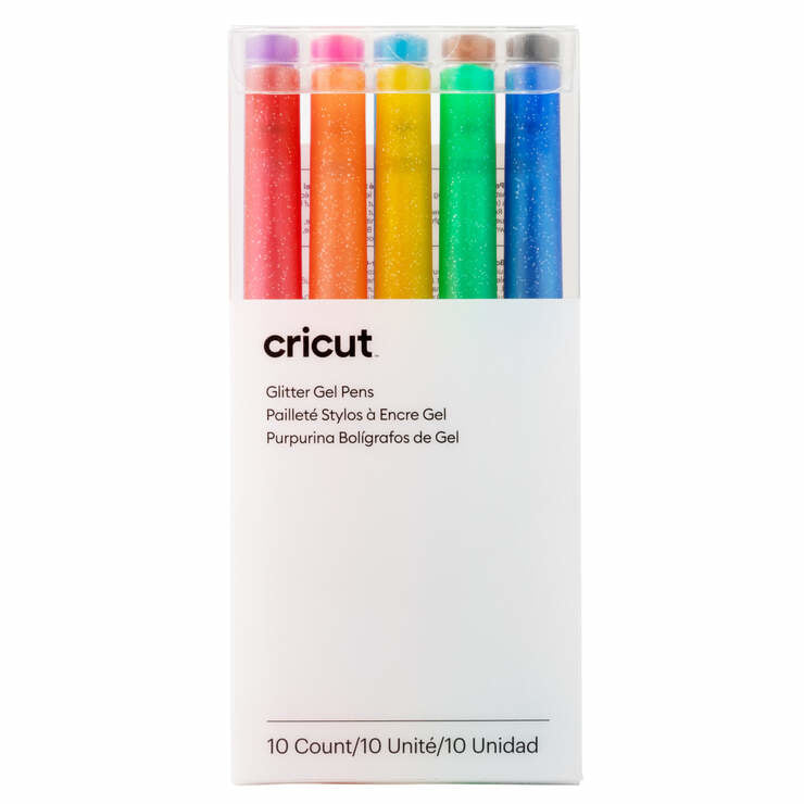 Cricut Glitzer-Gelschreiber 10er Etui – 10 Farben, 0,8 mm – für Cricut Maker & Explore