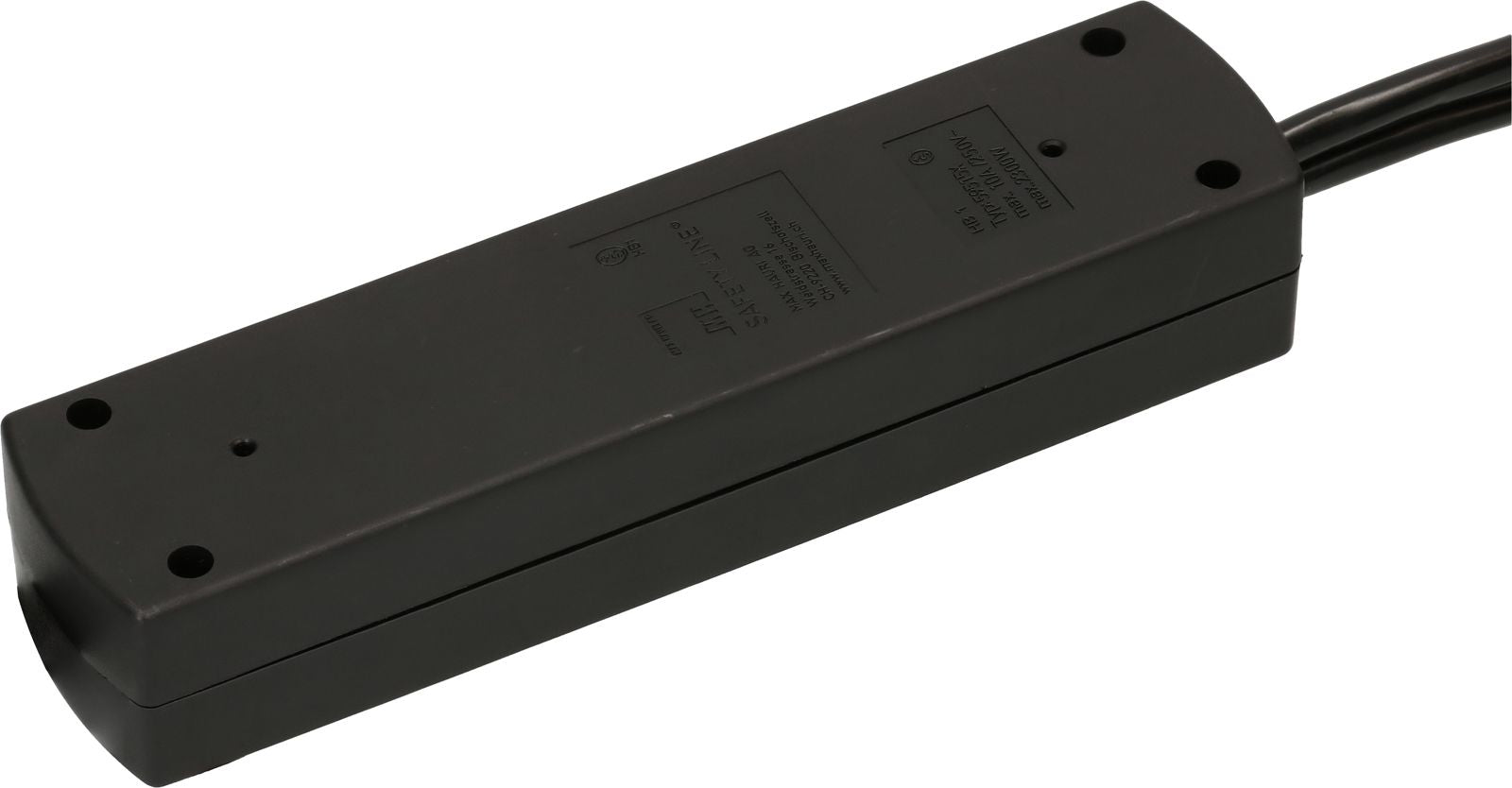 Max Hauri AG Max Hauri SAFETY-LINE Steckdosenleiste – 5×T13, mit Schalter, 2 m, Überstromschutz, Eingang T12 – schwarz