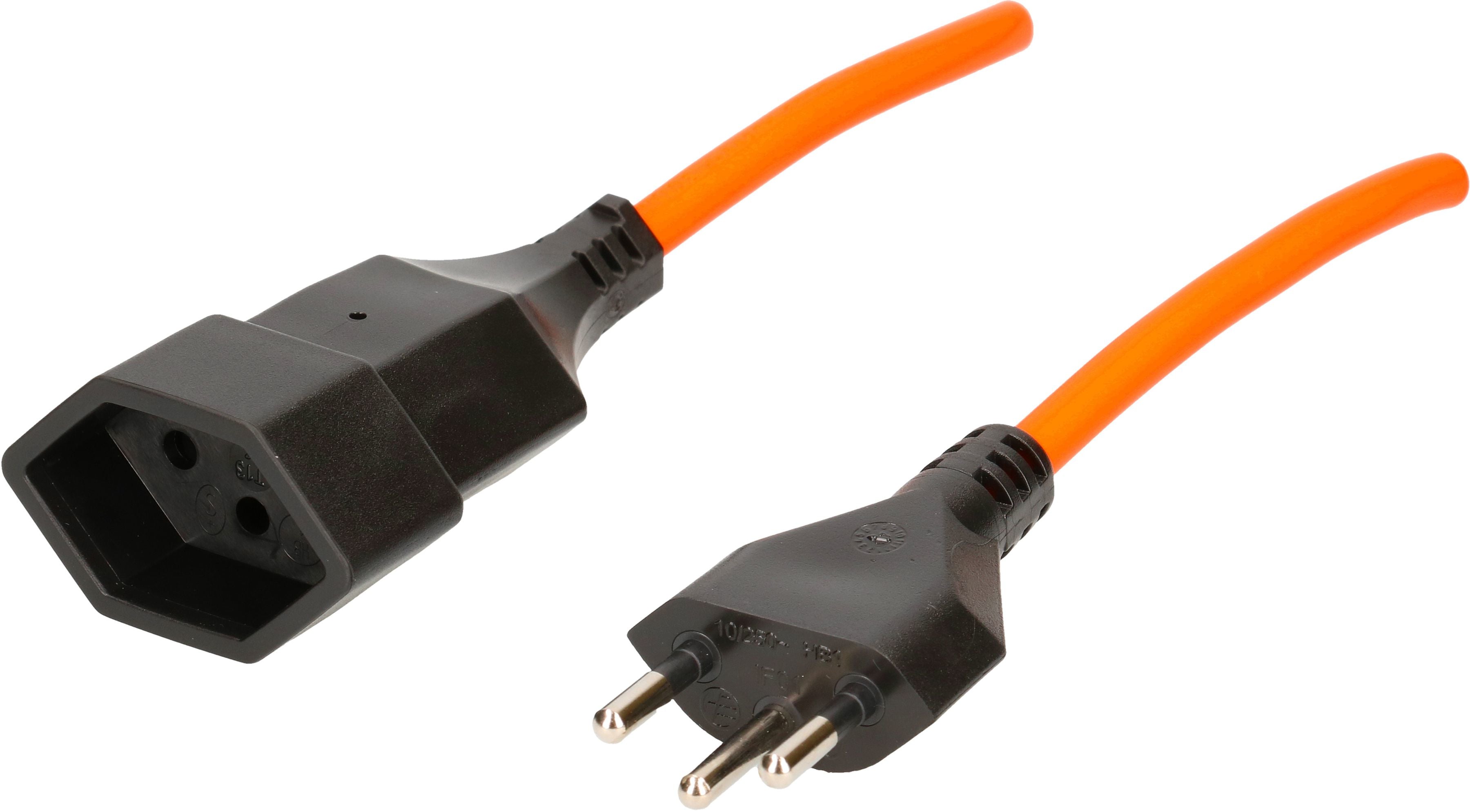 Max Hauri AG Max Hauri Verlängerungskabel – T12–T13, 25 m, mit Kinderschutz, 3×1,5 mm², Orange