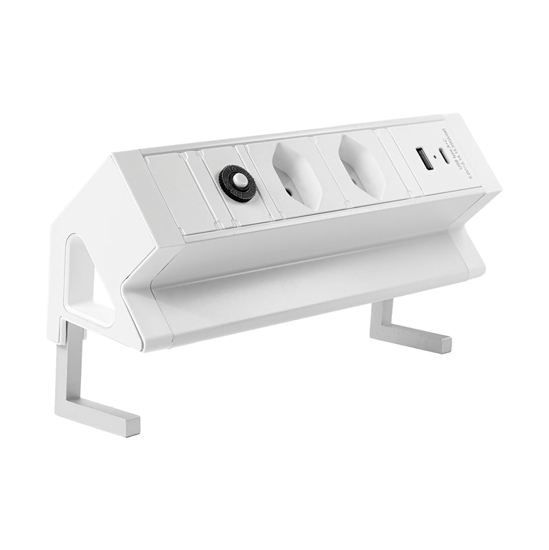Steffen Steckdosenleiste, 2×T13, 2×USB, mit Schalter, 1,5 m, Eingang T12 – Weiss