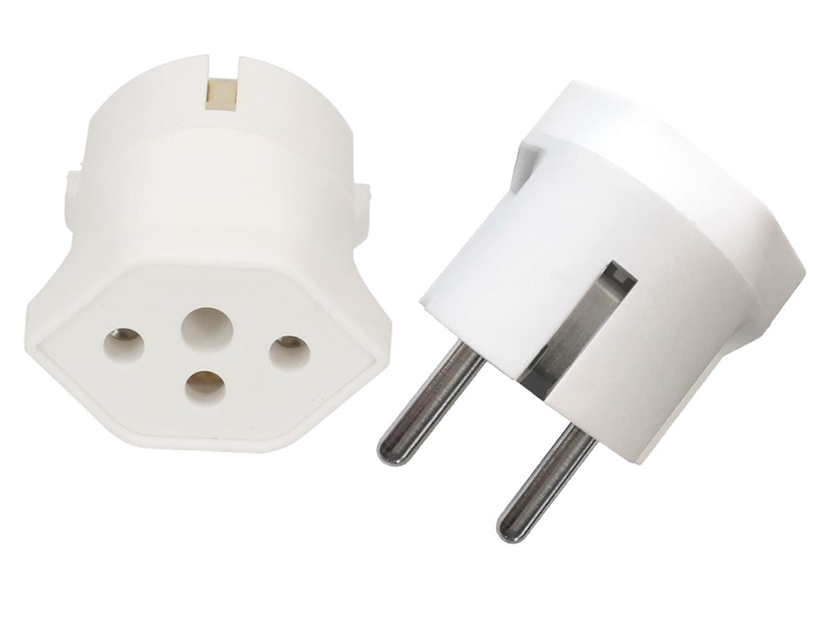 Max Hauri AG Max Hauri 163656 Fixadapter T13 zu Schuko – 10 A, 230 V, 2300 W, 3-polig (geerdet), Weiss