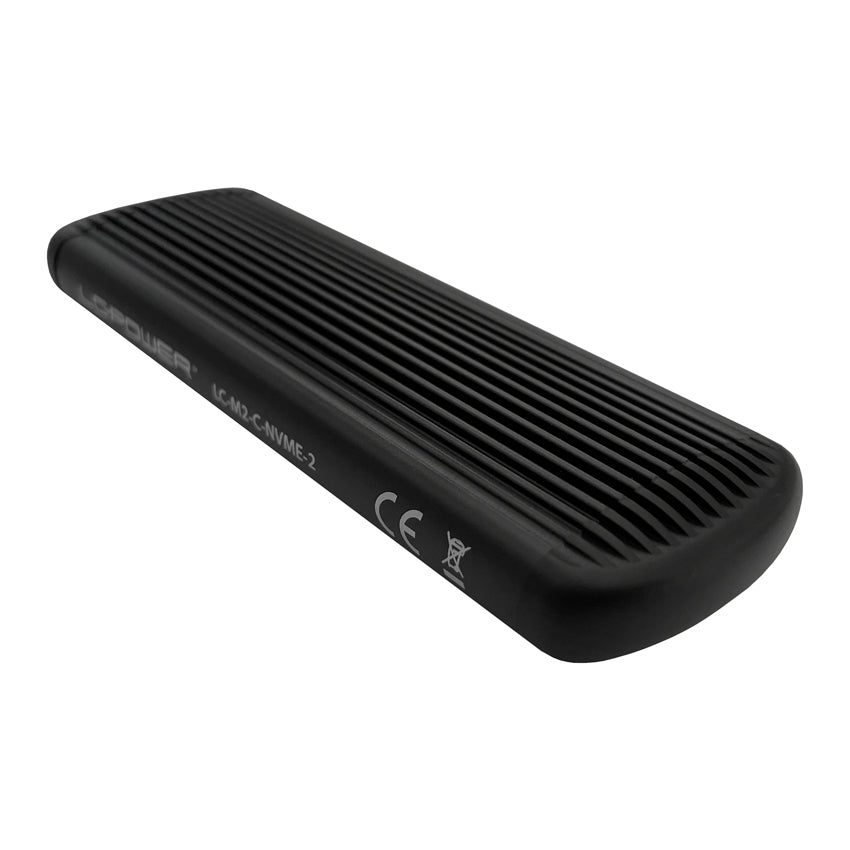 LC-Power LC-M2-C-NVME-2 – 1-Bay Desktop SSD-Gehäuse – NVMe M.2, USB 3,2 Gen 2 (10 Gbit/s), USB-C