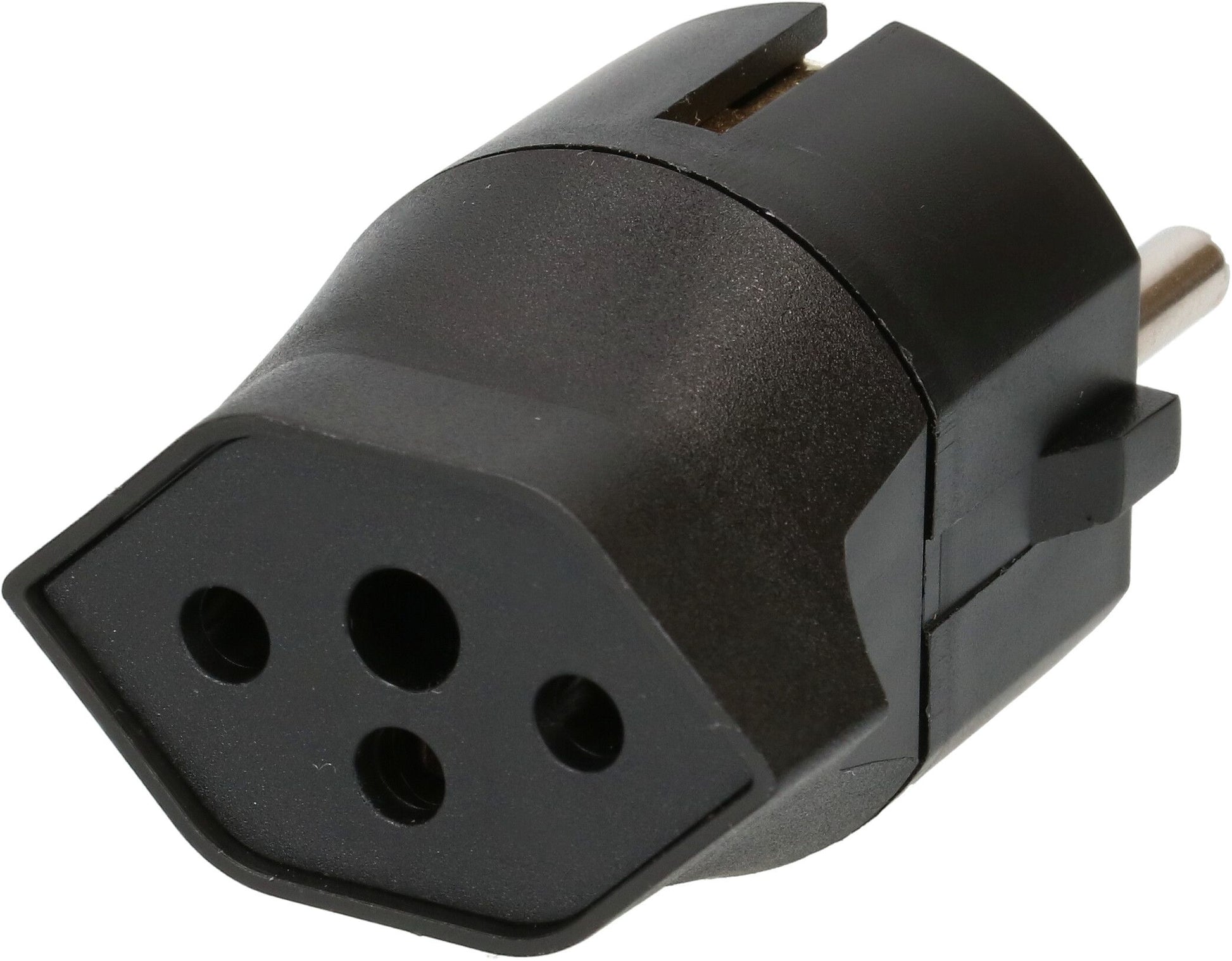 Max Hauri AG 163655 Fixadapter T13 zu Schuko – 230 V, 10 A, 3-polig, Schwarz