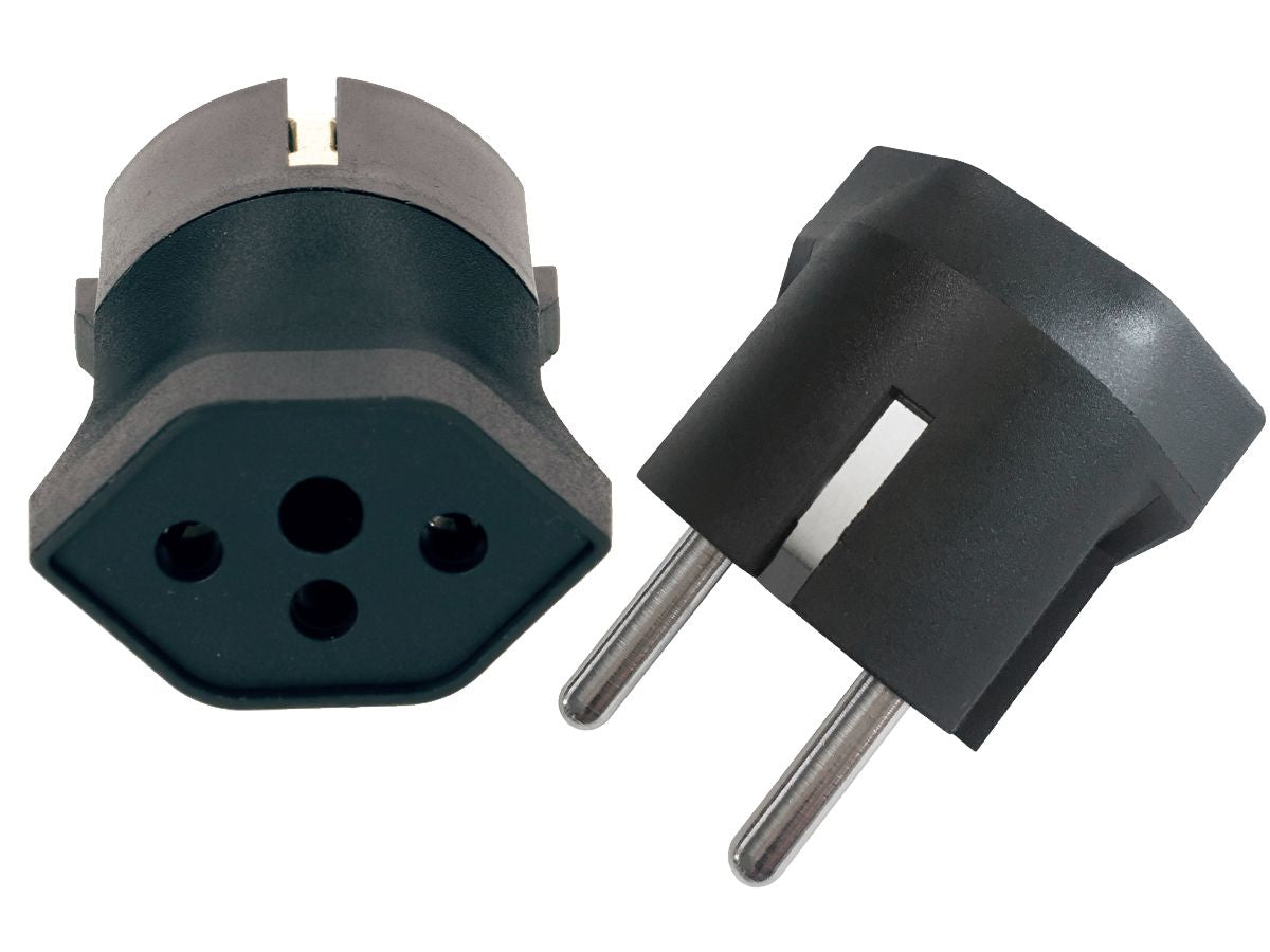 Max Hauri AG 163655 Fixadapter T13 zu Schuko – 230 V, 10 A, 3-polig, Schwarz