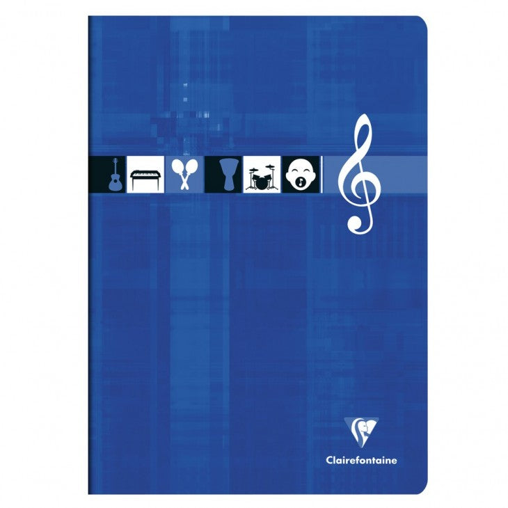 Clairefontaine Notenheft A4, liniert, Klammerheftung, Karton, 48 Seiten, 90 g/m² – sortiert