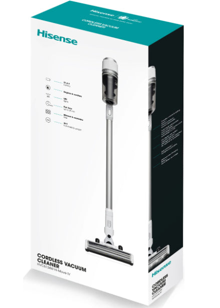 Hisense Kabelloser Staubsauger SHVC6134W, 2-in-1 – 35 Min., 30 AW, Behälter 0,5 l
