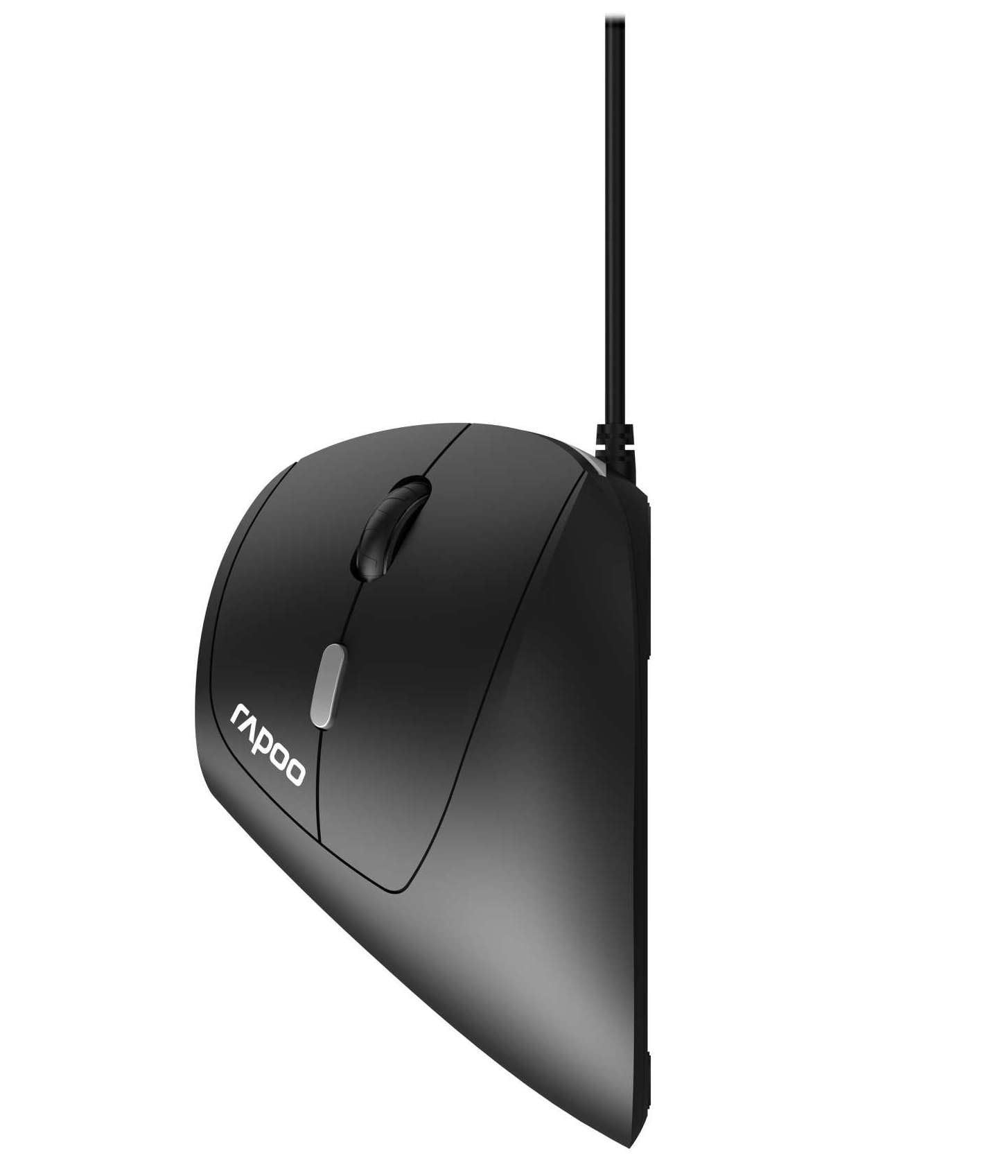 Rapoo EV200 – Vertikale Maus – Kabelgebunden (USB‑A), rechts, Schwarz/Silber