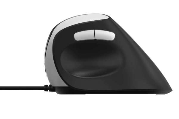 Rapoo EV200 – Vertikale Maus – Kabelgebunden (USB‑A), rechts, Schwarz/Silber