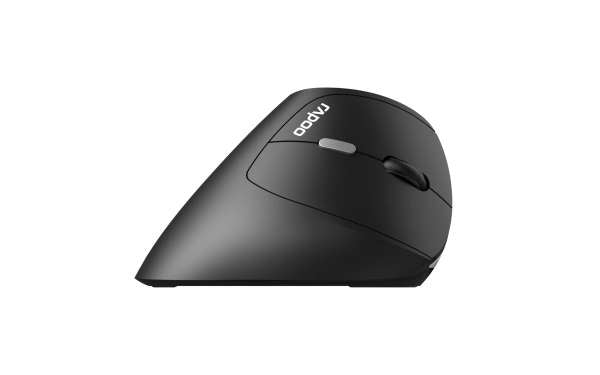 Rapoo EV250 – Vertikale Maus – Kabellos (2,4 GHz), rechts, Schwarz/Silber