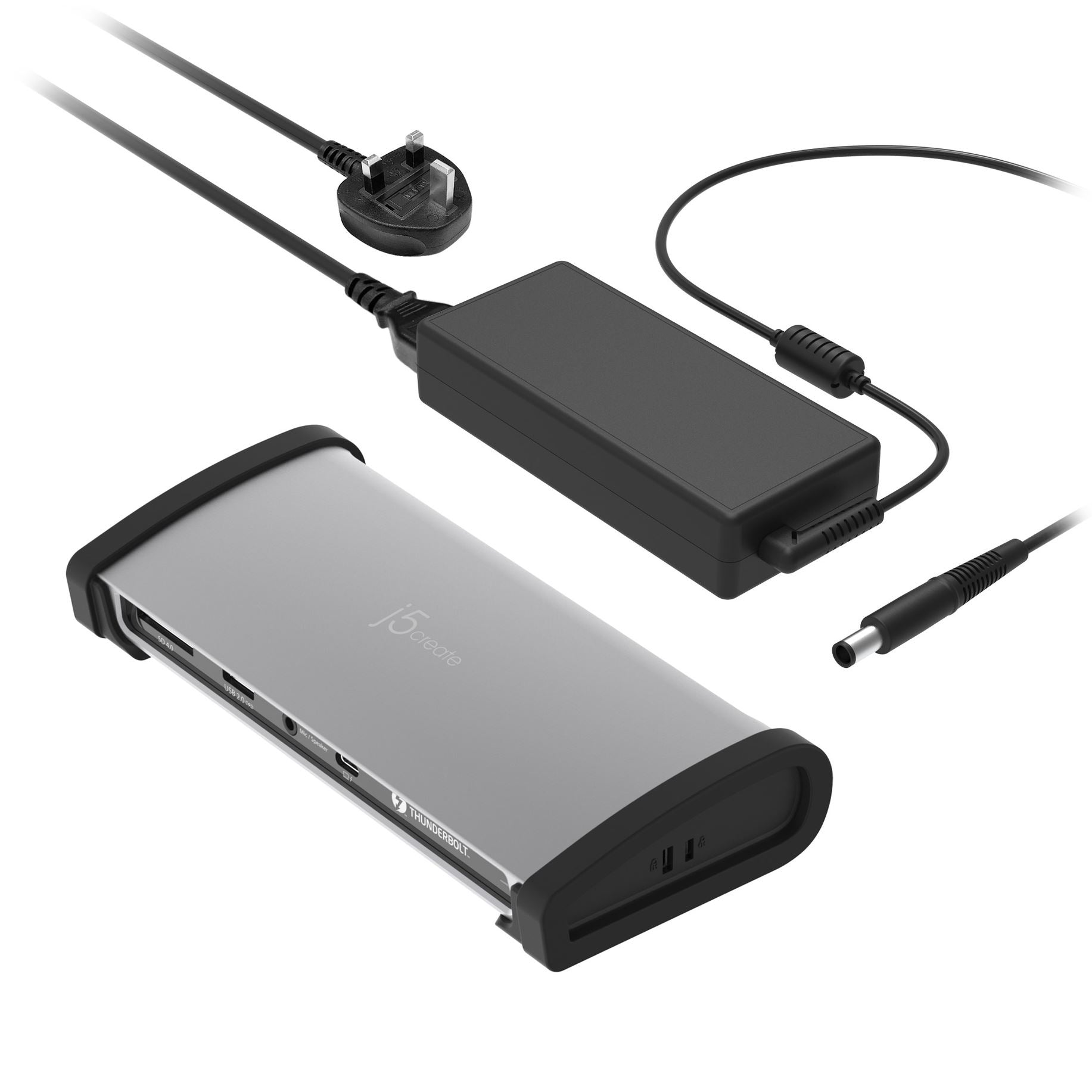 j5create JTD562-FN Dockingstation – Thunderbolt 4, 1× USB-A, 3× USB-C, 96 W PD, GbE, 3,5 mm Audio