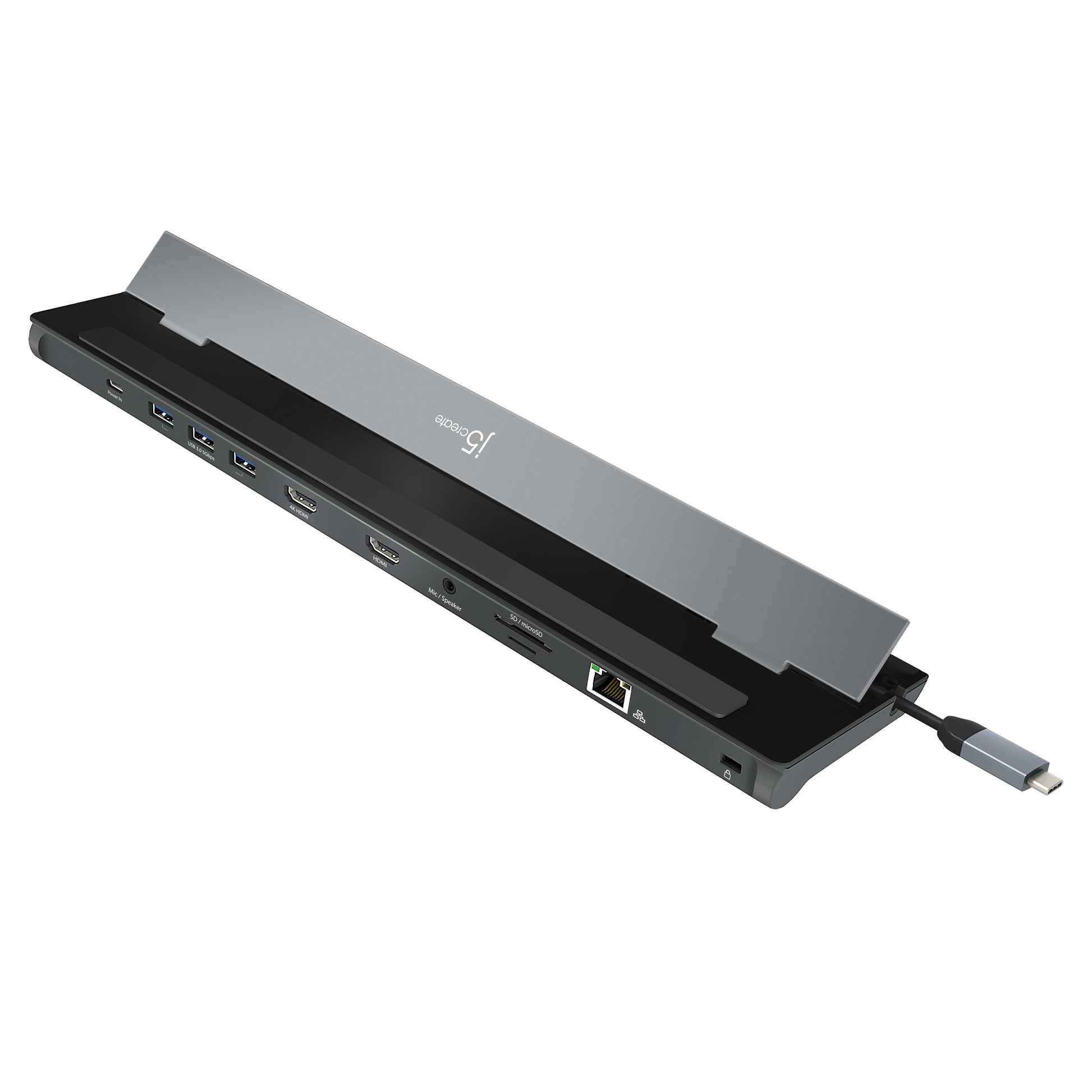 j5create JCD542-N Dockingstation – USB-C, 2× HDMI, 3× USB-A, 100 W PD, GbE, SD/microSD, für Windows/Mac