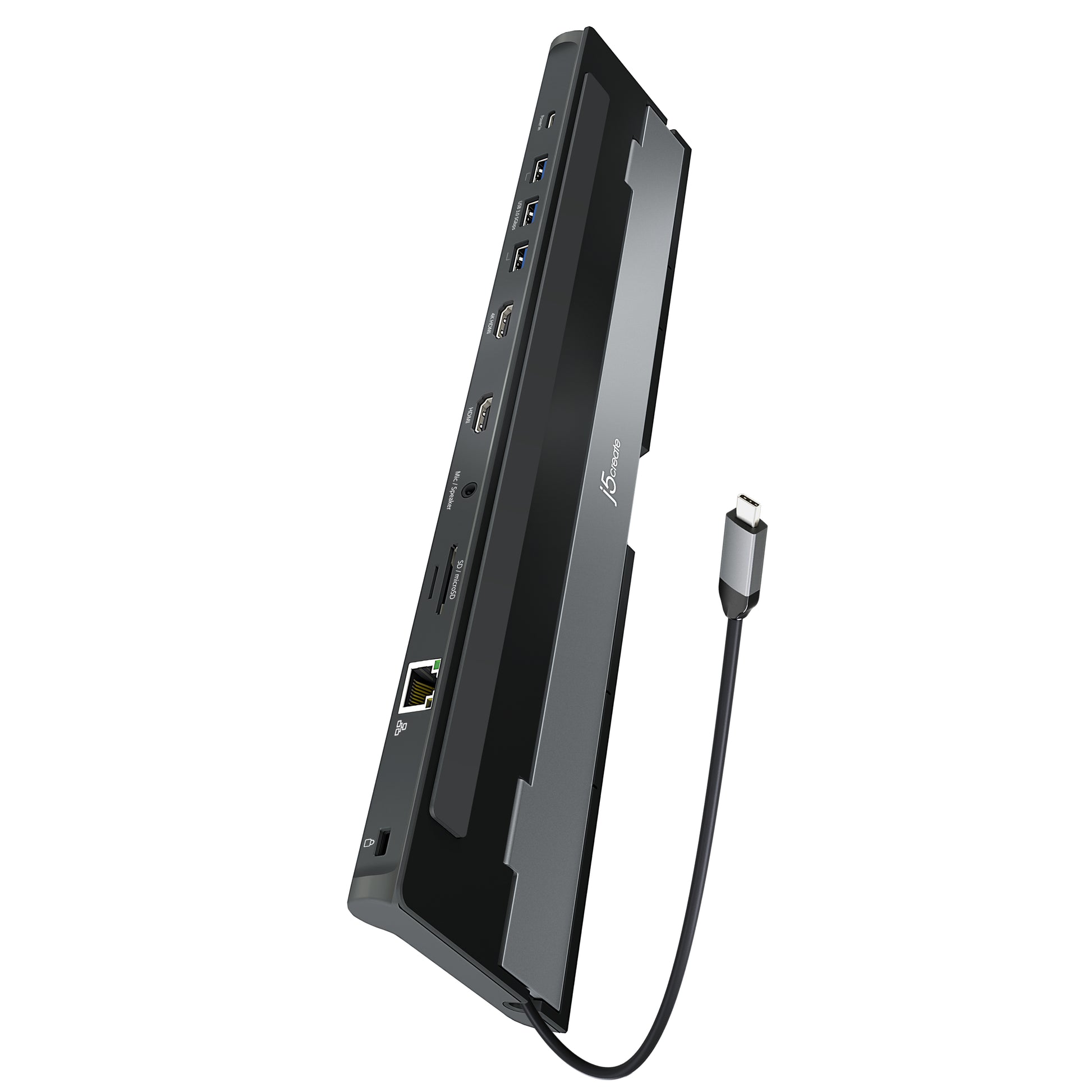 j5create JCD542-N Dockingstation – USB-C, 2× HDMI, 3× USB-A, 100 W PD, GbE, SD/microSD, für Windows/Mac
