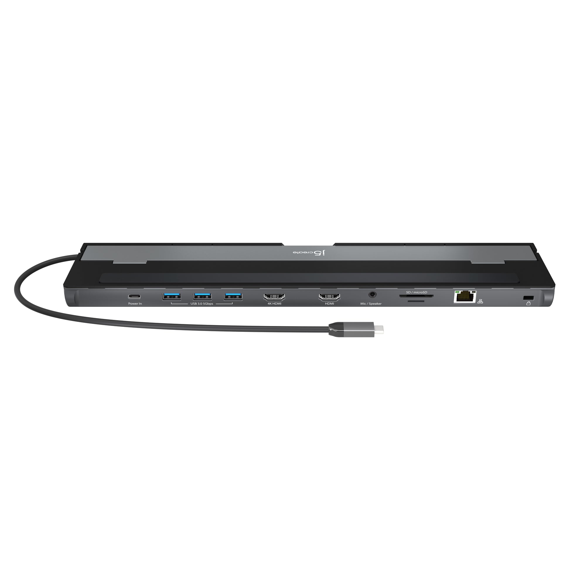 j5create JCD542-N Dockingstation – USB-C, 2× HDMI, 3× USB-A, 100 W PD, GbE, SD/microSD, für Windows/Mac