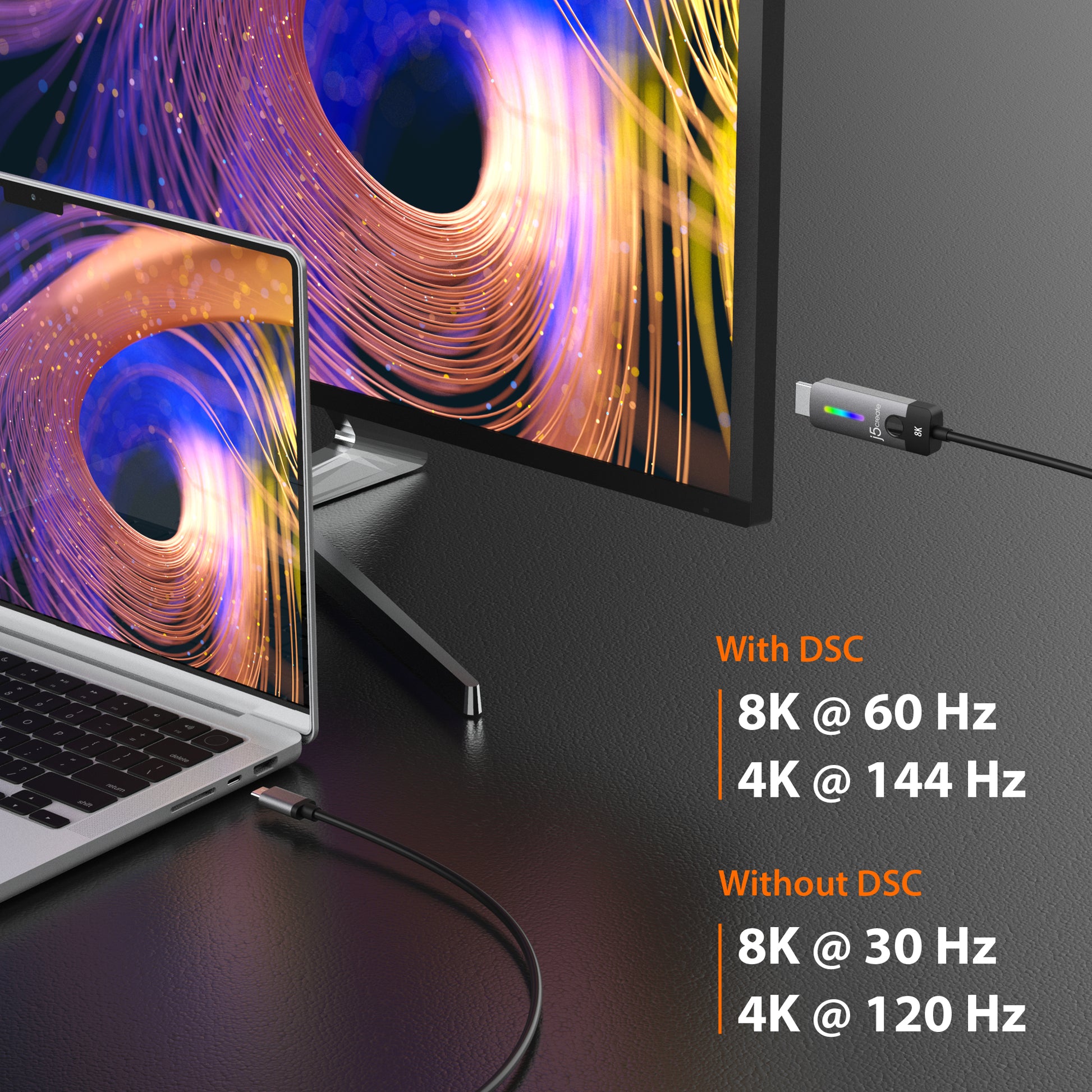 j5create USB-C auf HDMI Adapter, HDMI 2.1, 8K