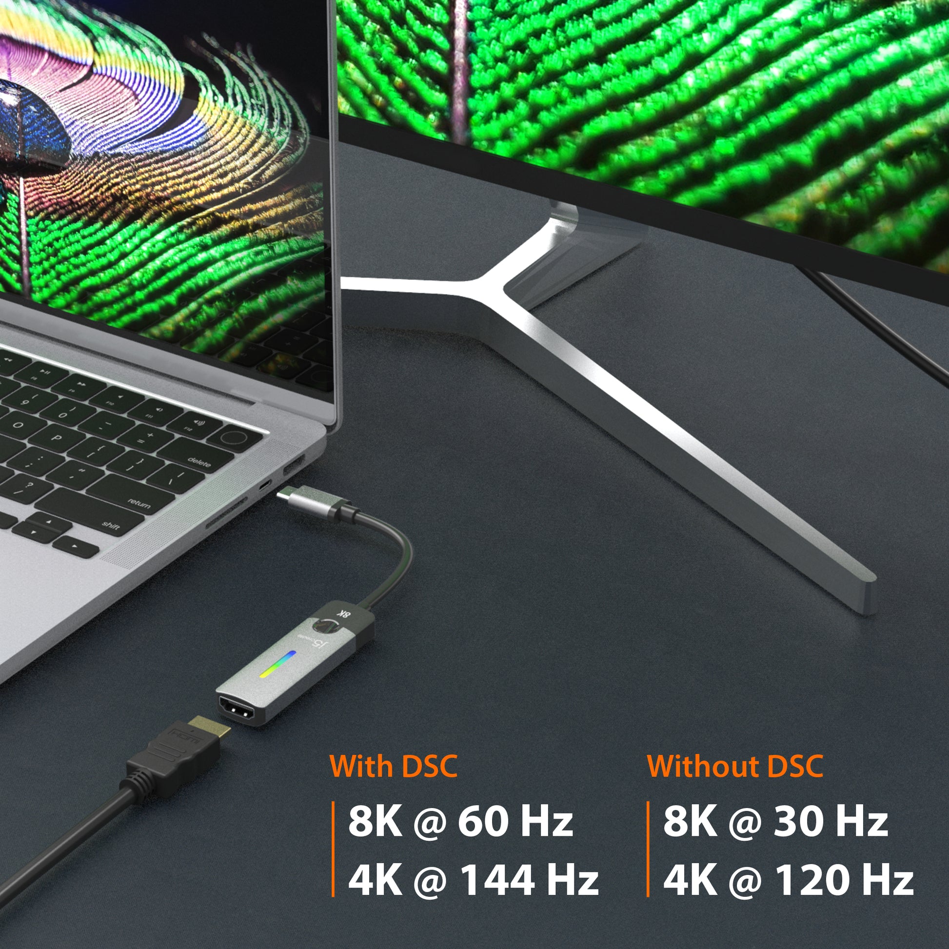 j5create USB-C auf HDMI Adapter, HDMI 2.1, 8K