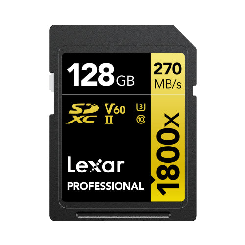 Lexar Professionelles LSD1800128G Speichergerät – 128 GB, SDXC UHS-II, V60 U3, schockresistent