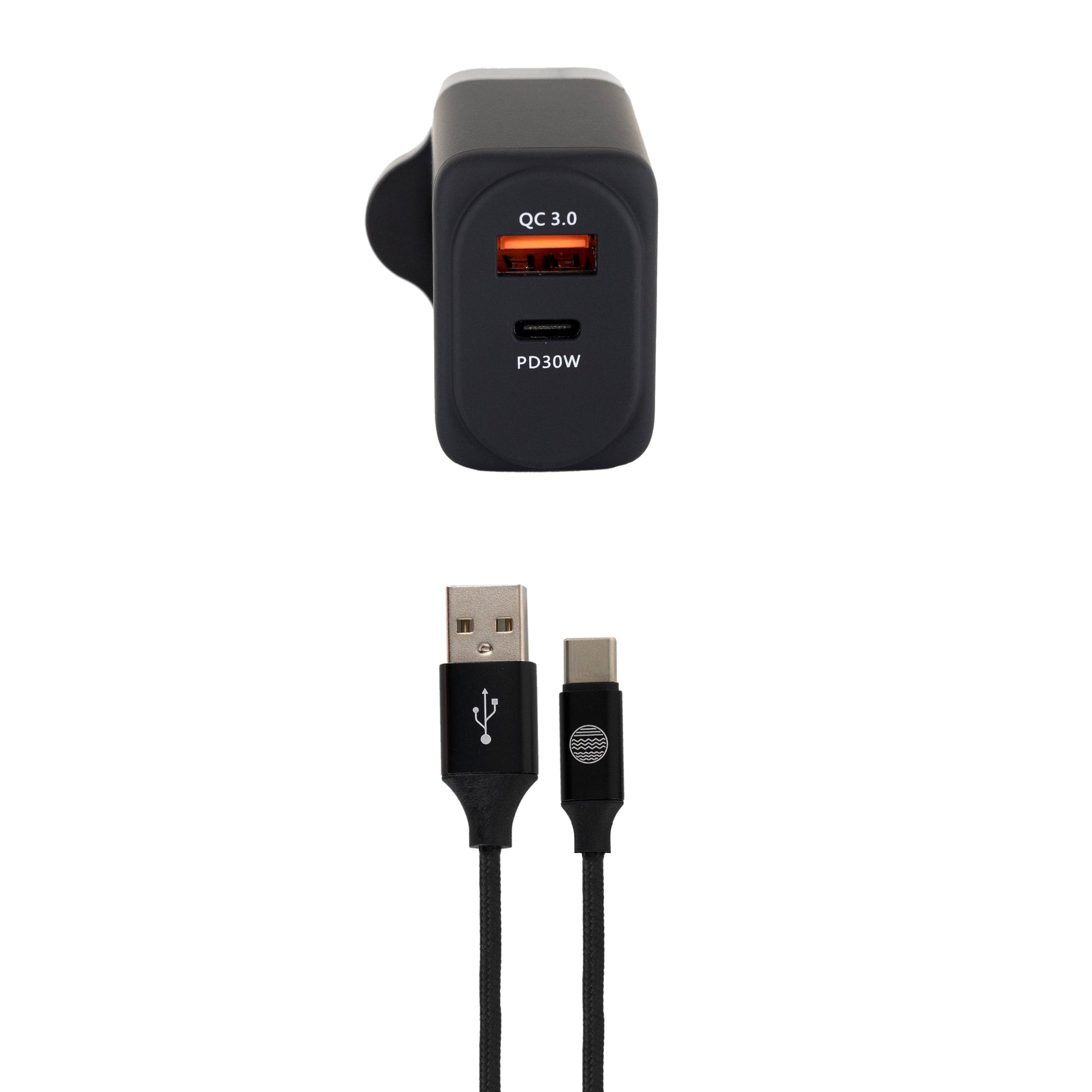 Our Pure Planet Netzteil (UK) – 30 W, 1× USB-C + 1× USB-A