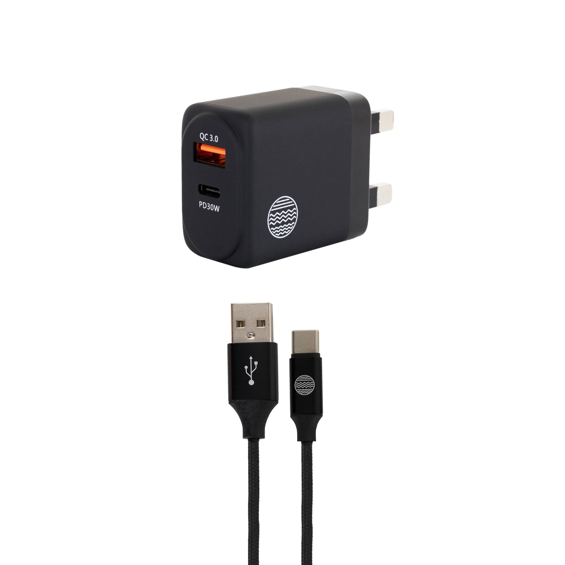 Our Pure Planet Netzteil (UK) – 30 W, 1× USB-C + 1× USB-A
