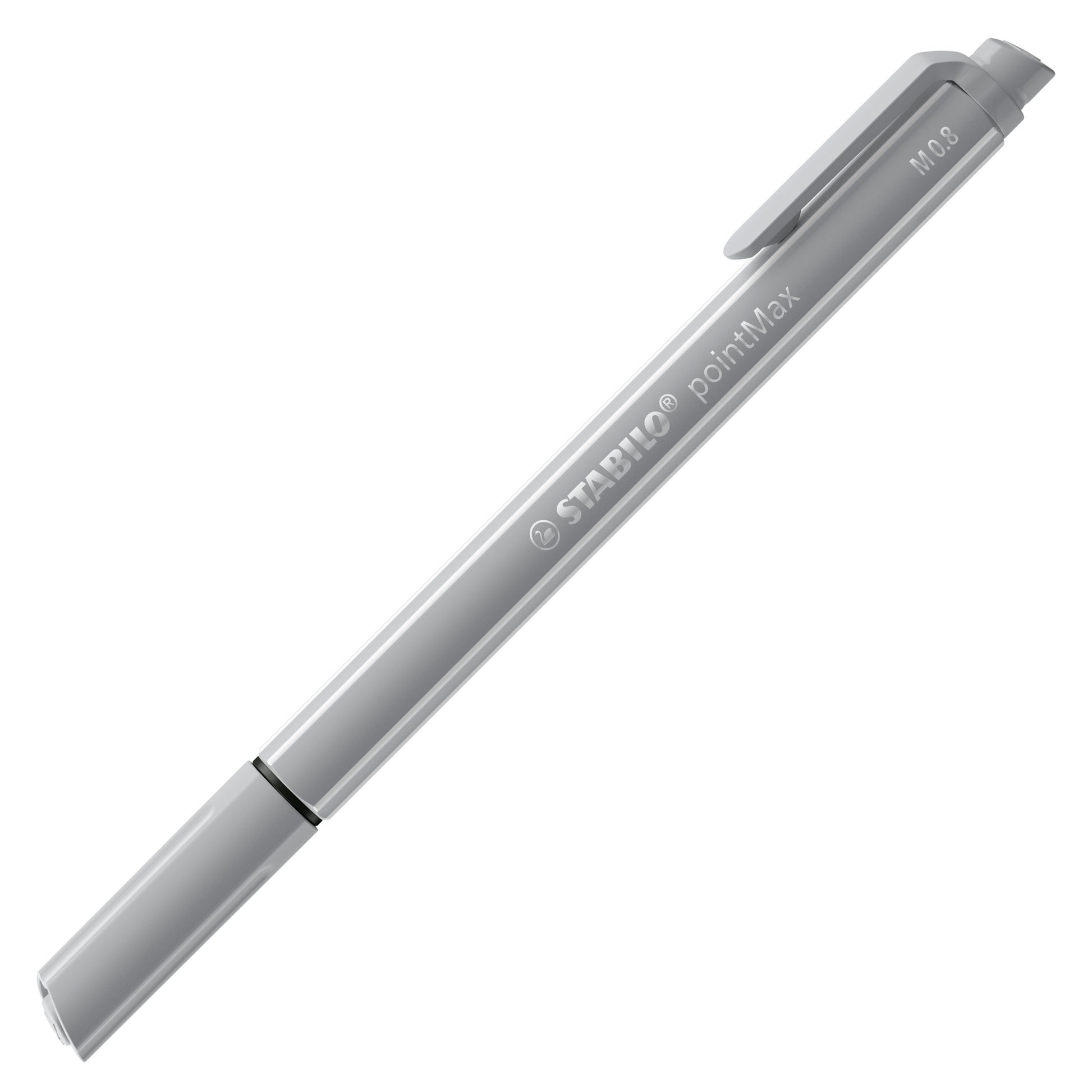 STABILO pointMax Fineliner – 0,8 mm, hellgrau, Cap-Off