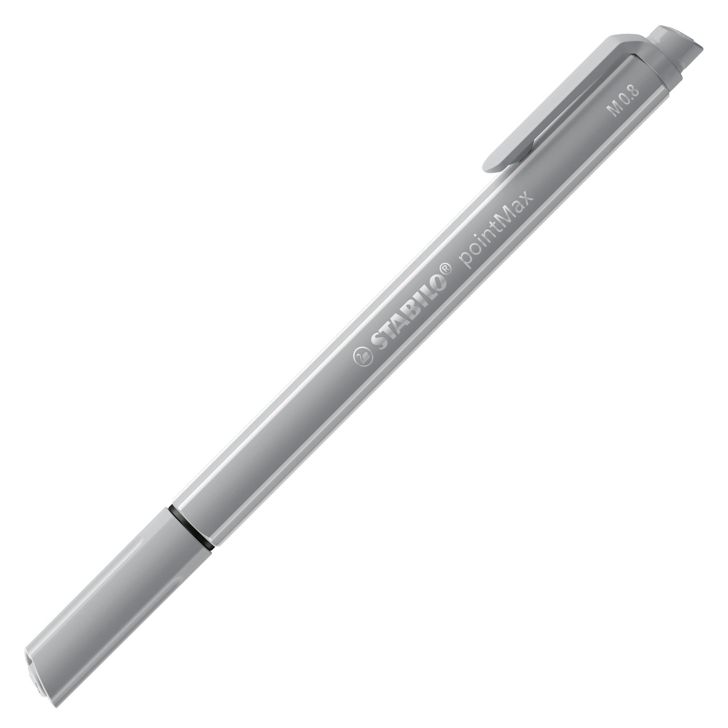 STABILO pointMax Fineliner – 0,8 mm, hellgrau, Cap-Off