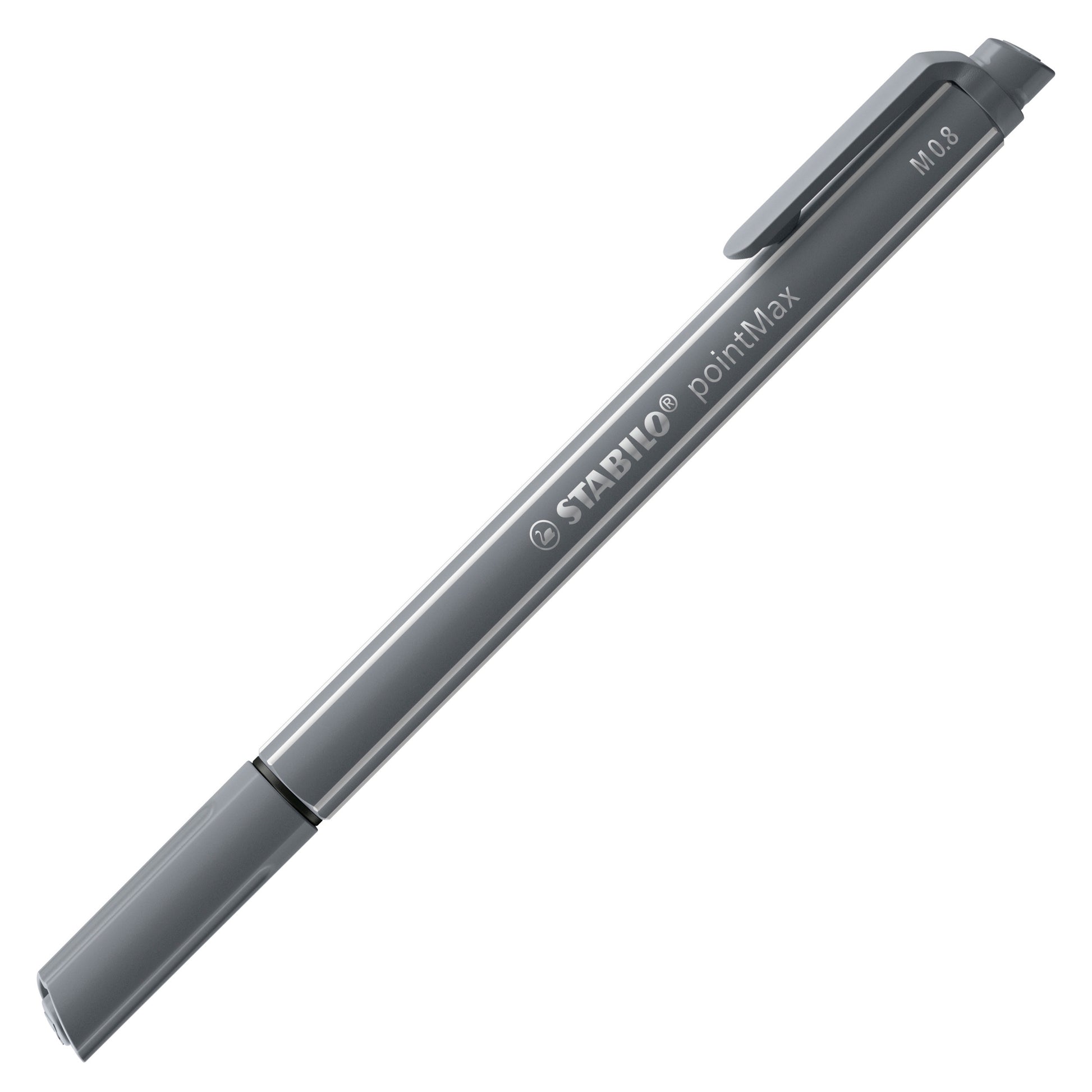 STABILO pointMax Fineliner – 0,8 mm, grau, Cap-Off